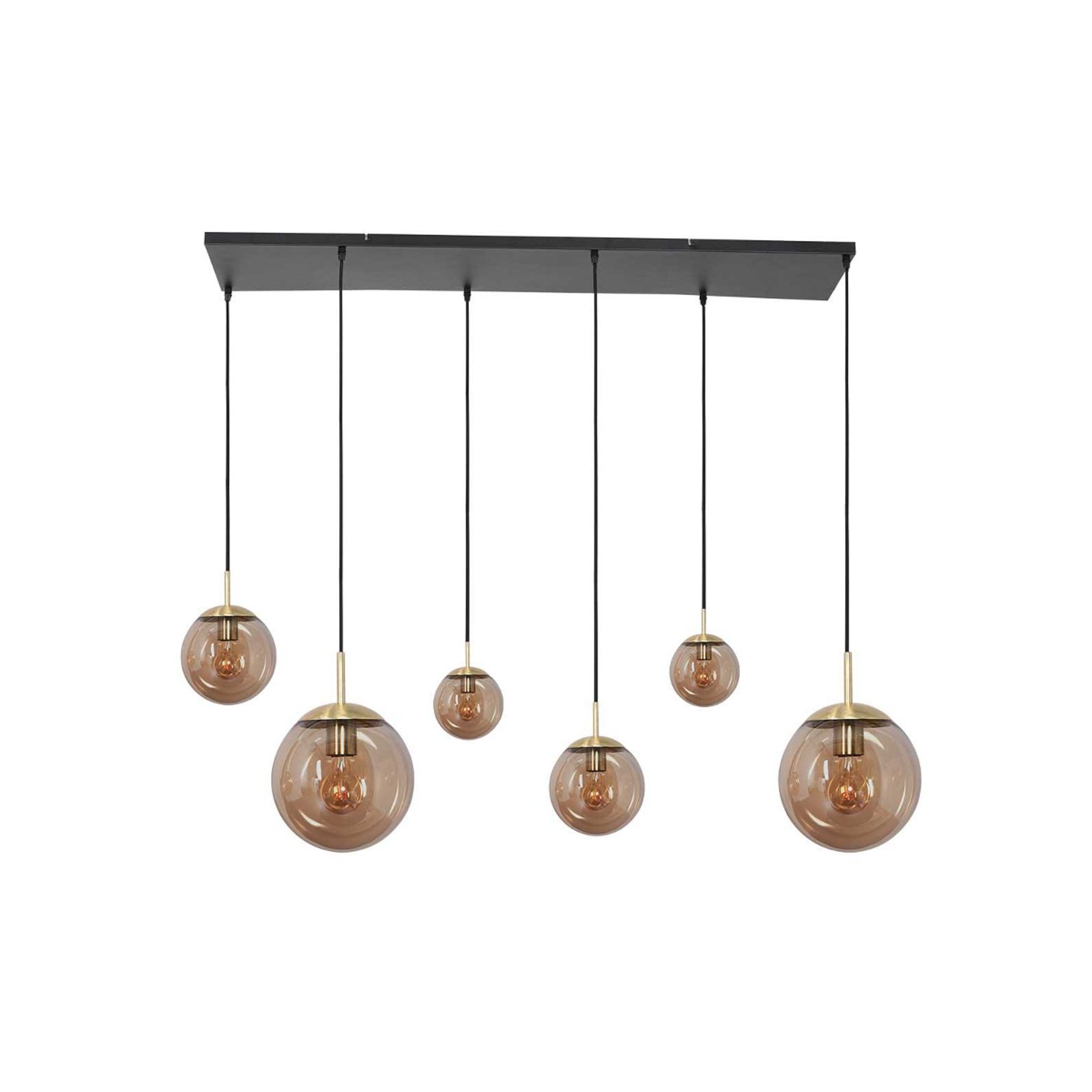 Bollique pendant light, 6-bulb, brass