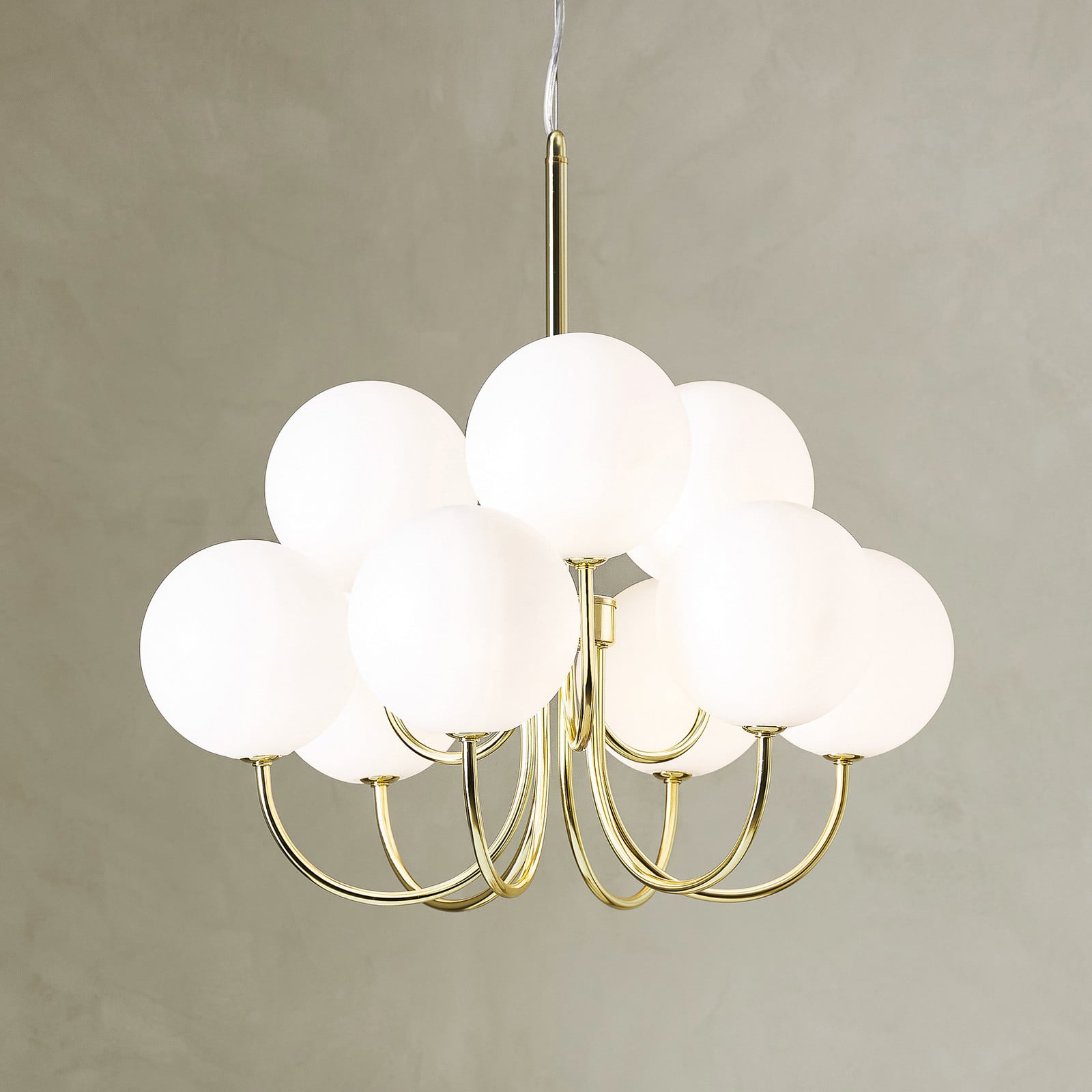 Markslöjd Lampă suspendată Bianco 9 becuri auriu/alb sticlă G9 - Camera de zi / sufragerie - auriu alb - Metal