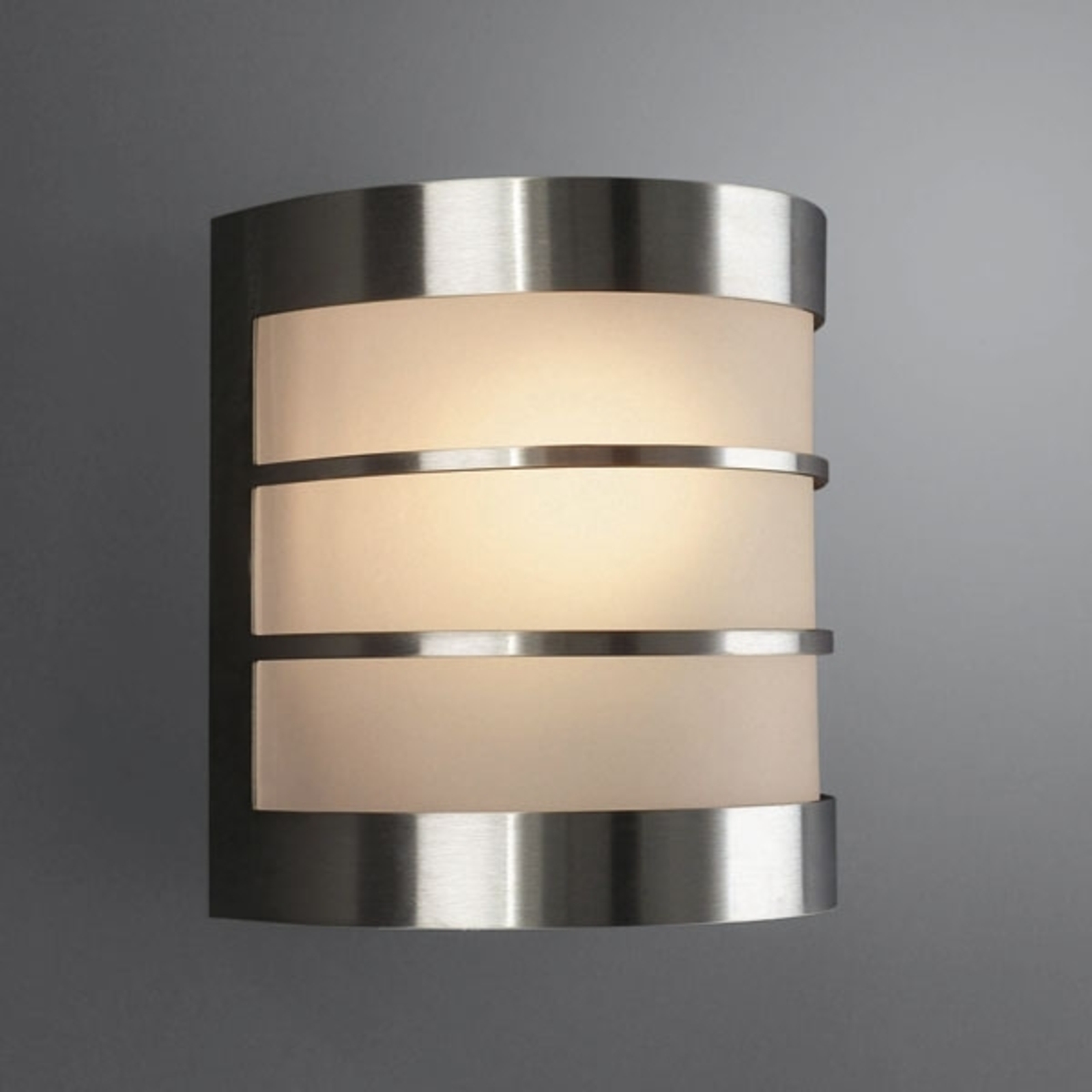 MASSIVE Low-maintenance wall lamp CALGARY stainless steel, stainless steel, glass, E27, 60 W, energy efficiency: A++, W: 14 cm, H: 15.5 cm