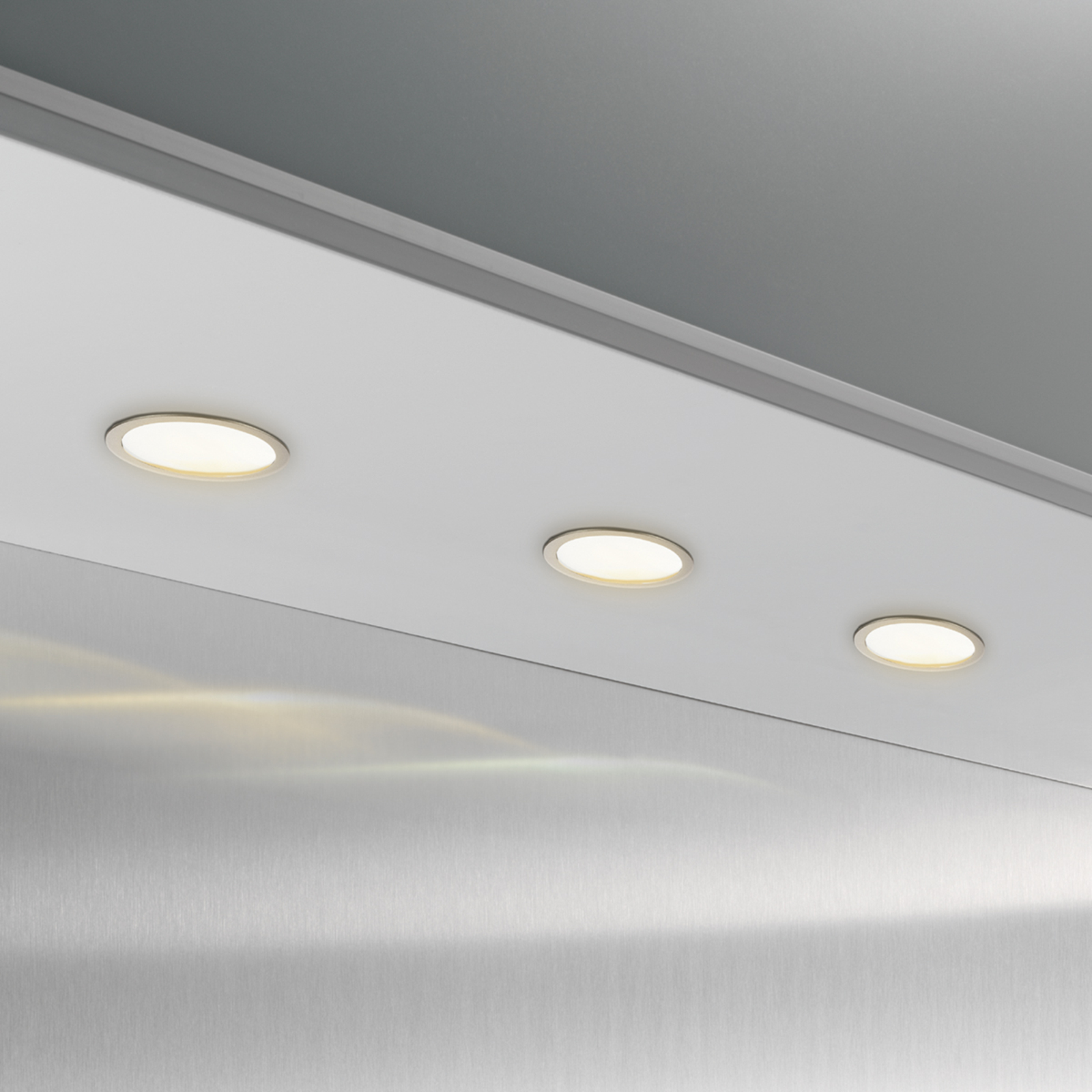 set of 3 Cubic 68 warm white LED recessed light