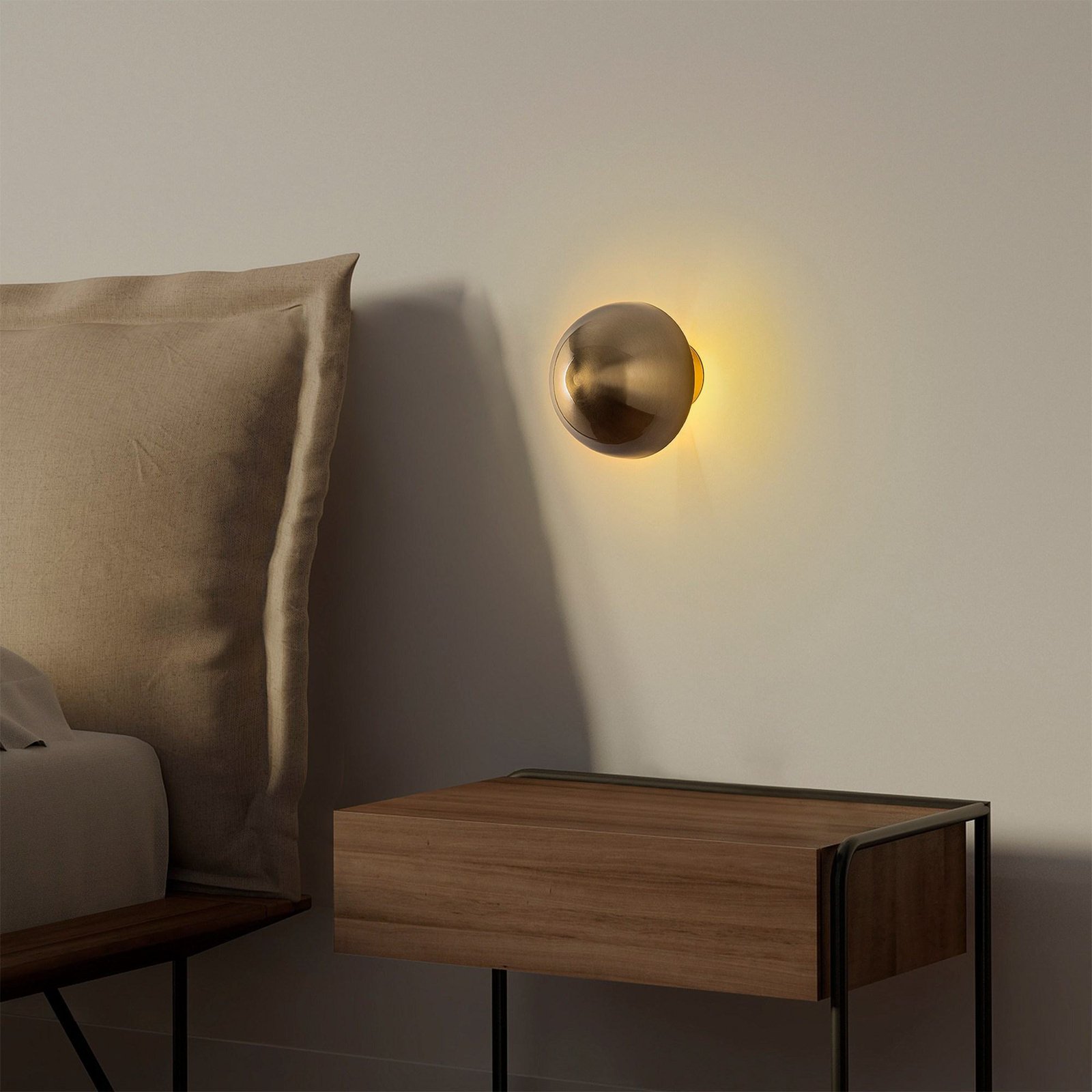 Wall light Fungal 13361, gold-coloured, metal, Ø 16 cm