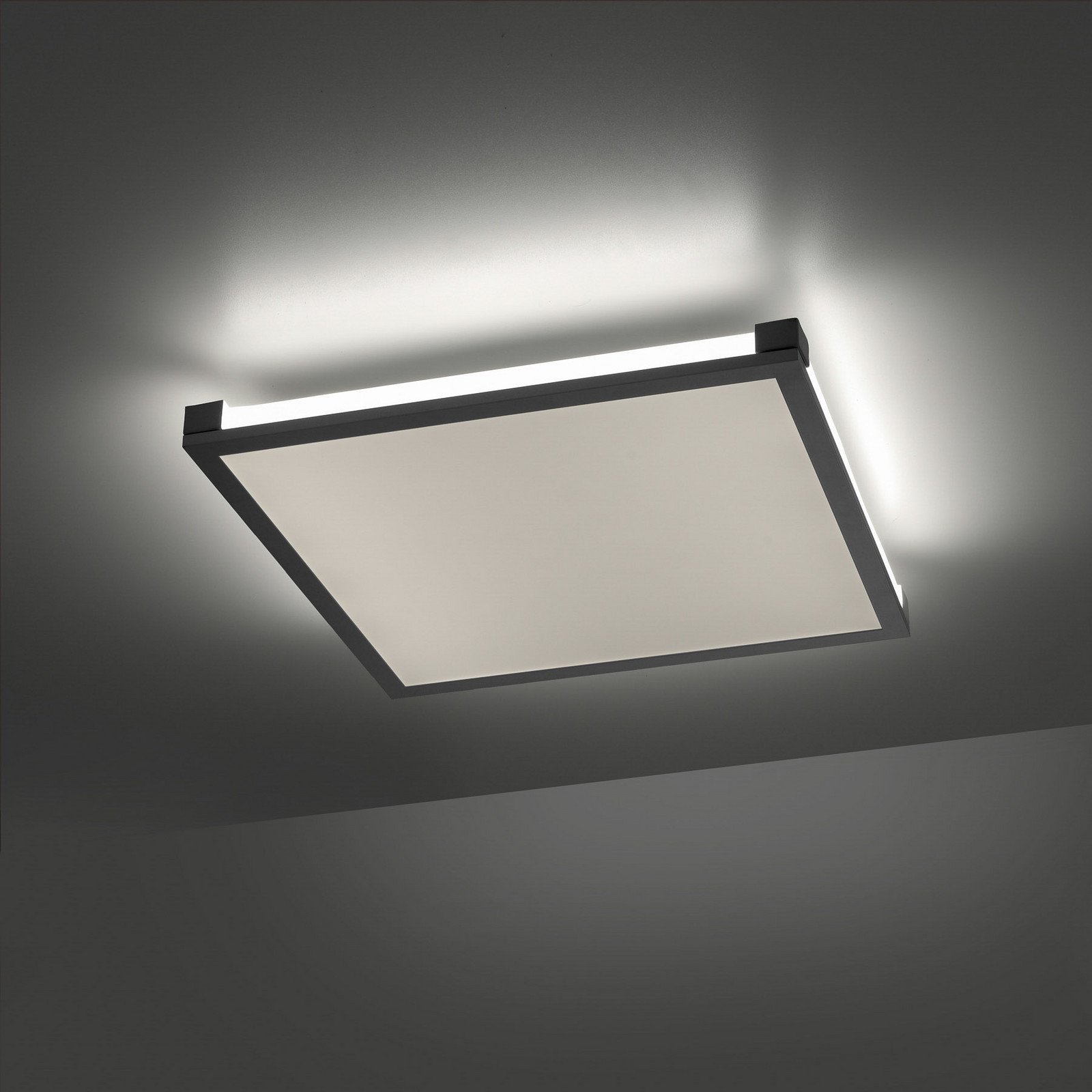 JUST LIGHT. Plafonieră LED Mario 45x45cm dimabilă RGBW - Camera de zi / sufragerie - modern - negru alb - Metal