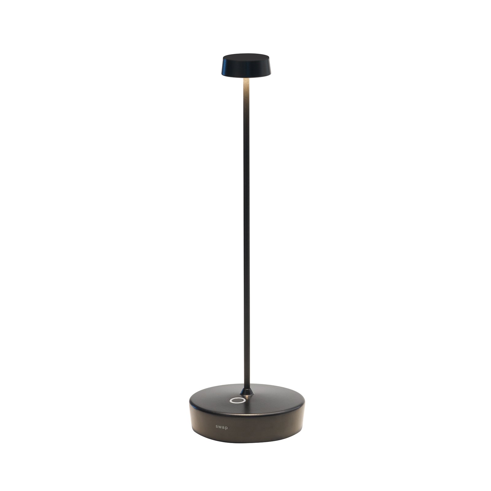 Zafferano Swap accu-tafellamp, IP65 zwart