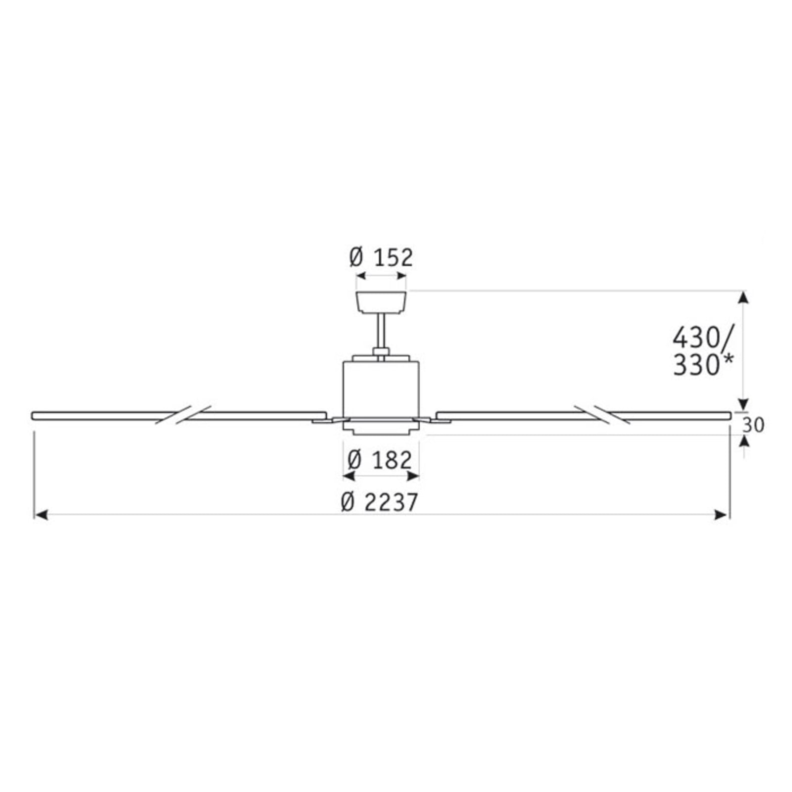 Ventilador de techo BIG SMOOTH ECO, blanco, 220 cm, silencioso - CasaFan Ventilador de techo BIG SMOOTH ECO, blanco, 220 cm, silencioso - CasaFan