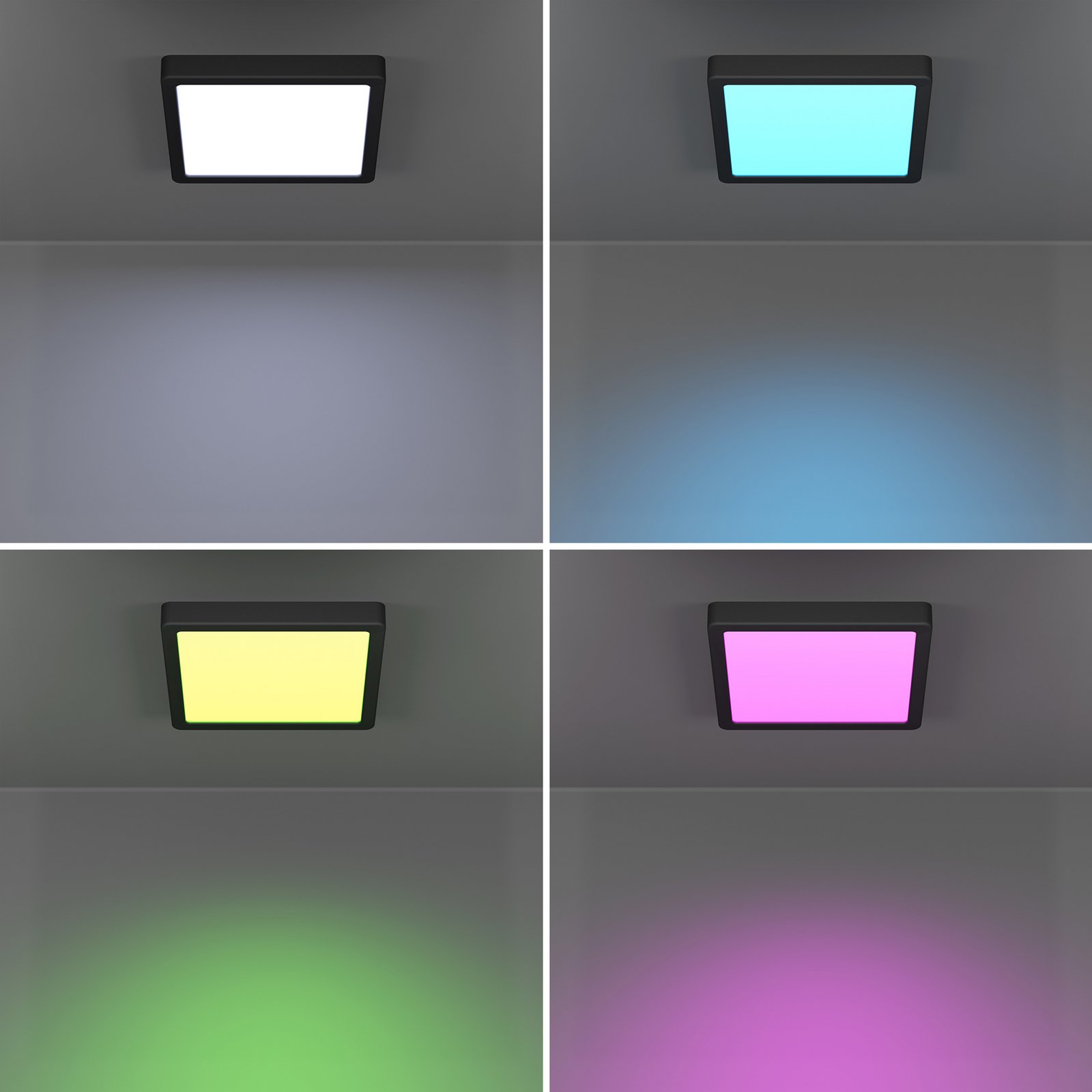 EGLO connect viedā LED virsgaismas lampa Fueva 6-Z, melna, 22 cm