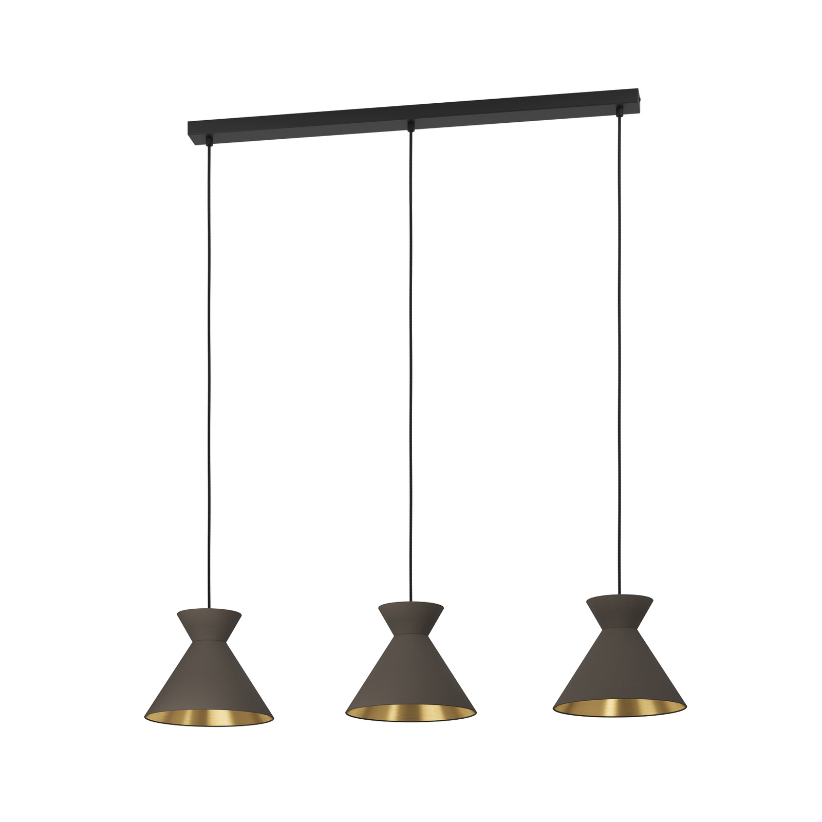 Lampa wisząca Nastasia cappuccino/mosiądz 3-punktowa