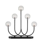 Kerzenhalter Enys, schwarz/klar, Eisen/Glas, 5-flammig, LED