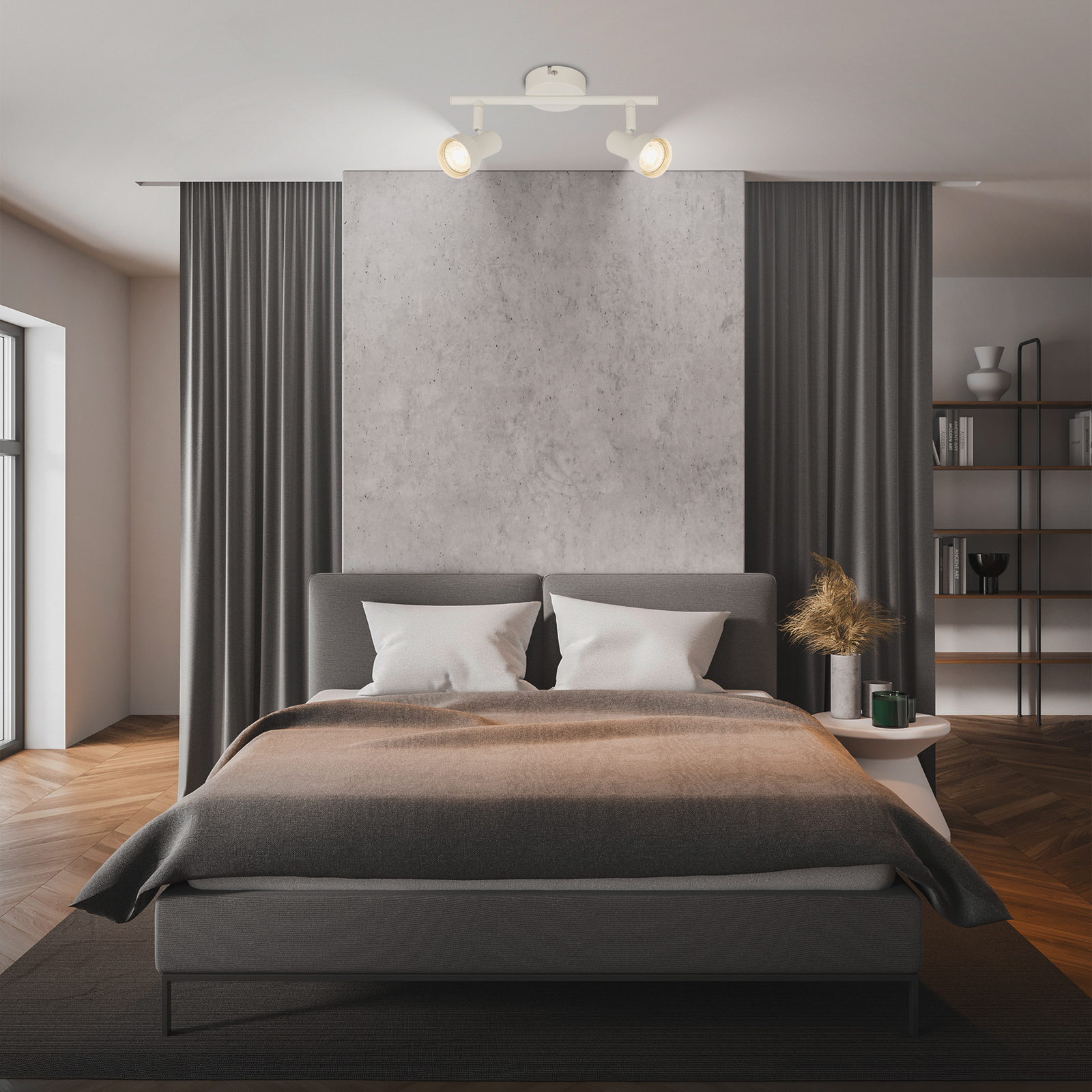 Downlight Tapp, blanco, longitud 28 cm, 2 luces, metal, GU10