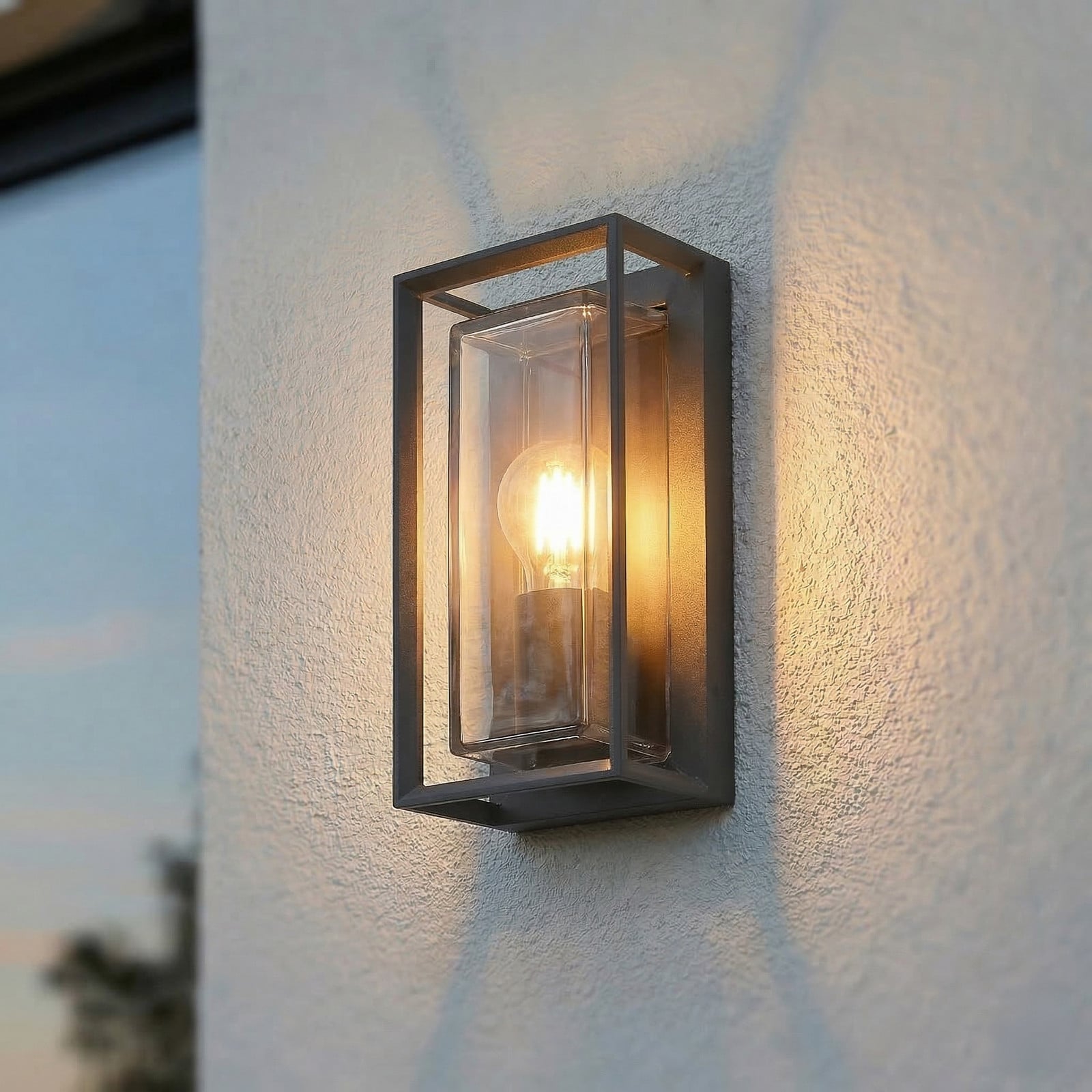 Utomhusv&auml;gglampa Ismera, 25 cm, antracit, sensor Arcchio - Terrass - Modern - Aluminium - Vinklad