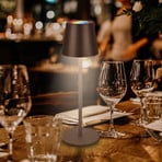 LED-Akku-Tischlampen Cilano, 3er-Set, anthrazit, Ladestation