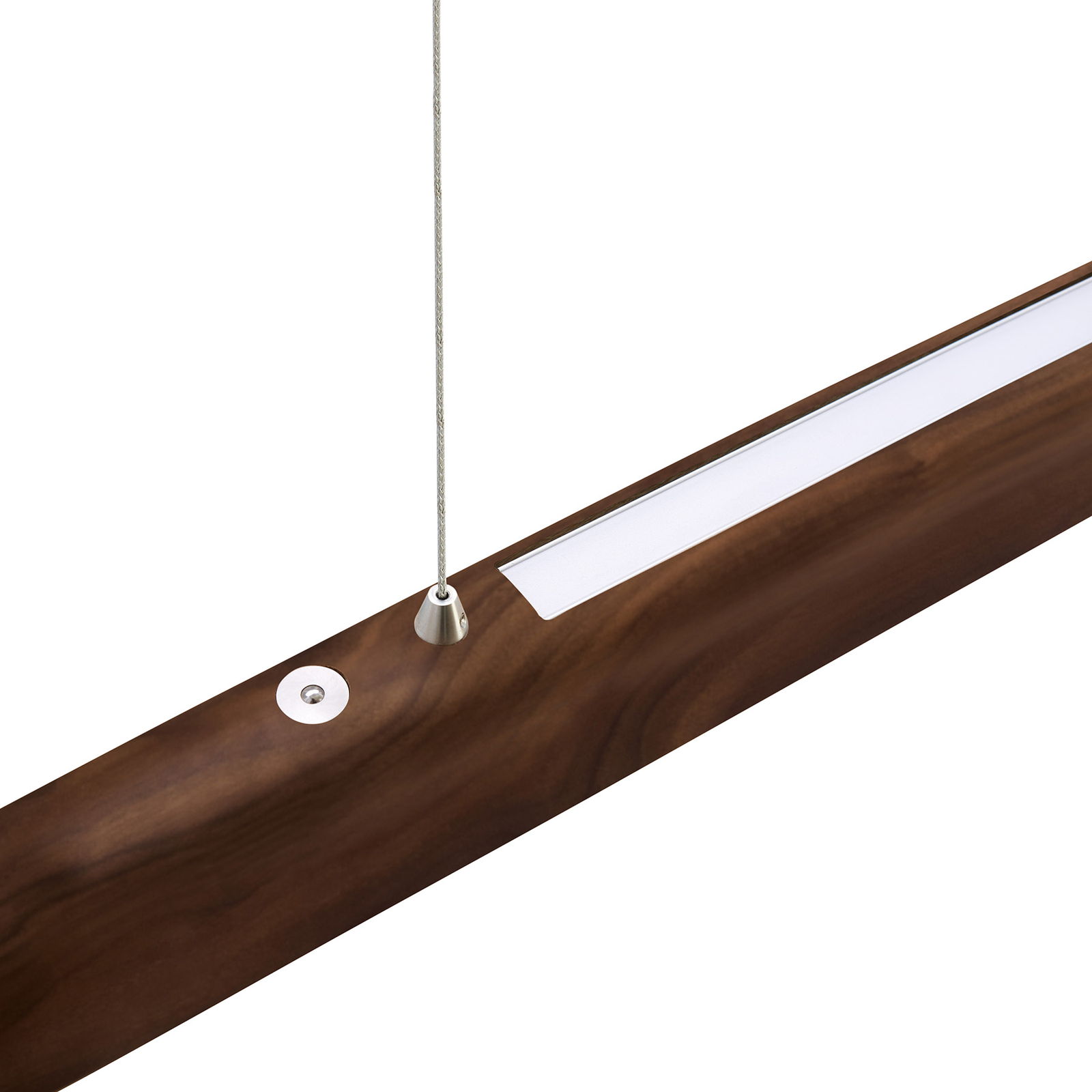 HerzBlut Arco LED hanging light oiled walnut 130cm