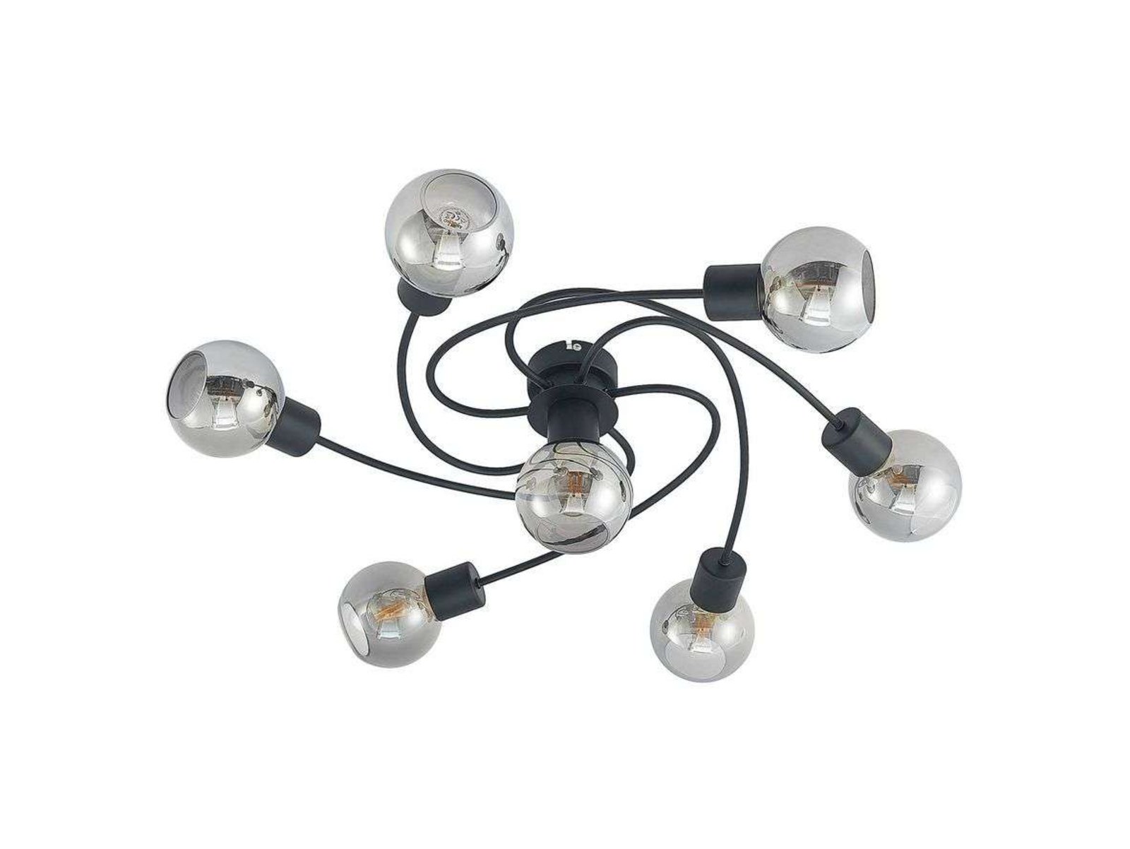 Ciala 7 Ceiling Lamp Black/Smoke - Lindby