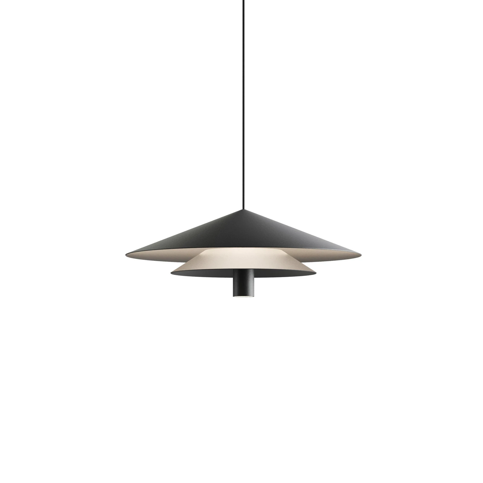 Karman suspension LED ASSO, noir, métal, Ø 42 cm