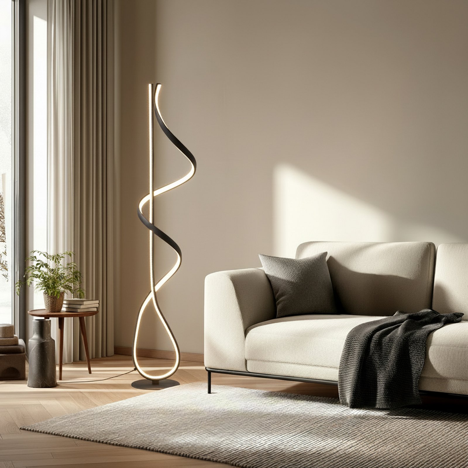 Rodado LED Lampadar Negru - Lucande Rodado LED Lampadar Negru - Lucande