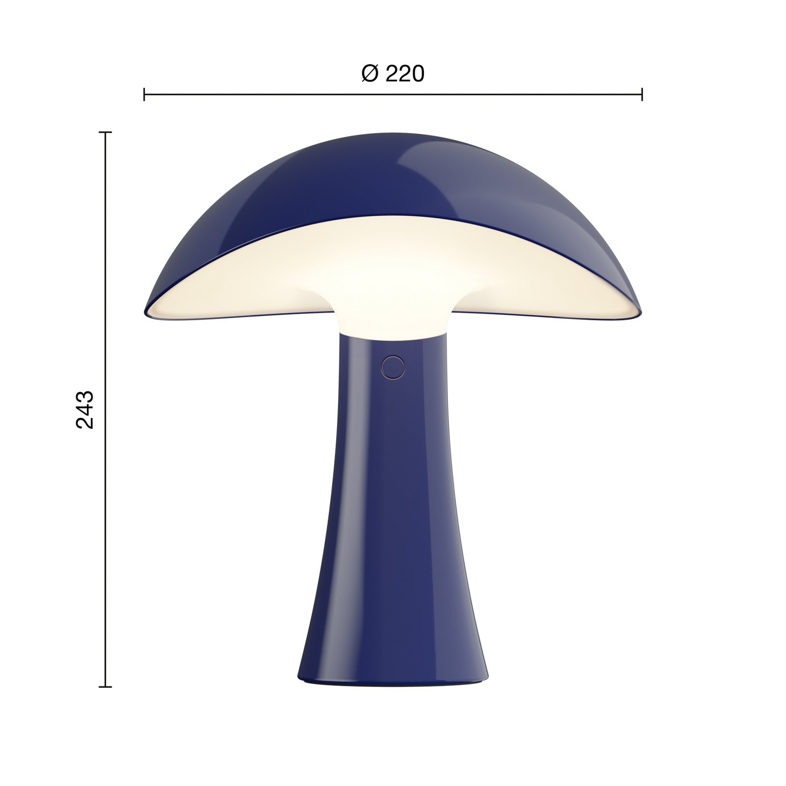 Rumee 220 PORTABLE přenosná stolní lampa na baterie, modrá, IP44 – Louis Poulsen