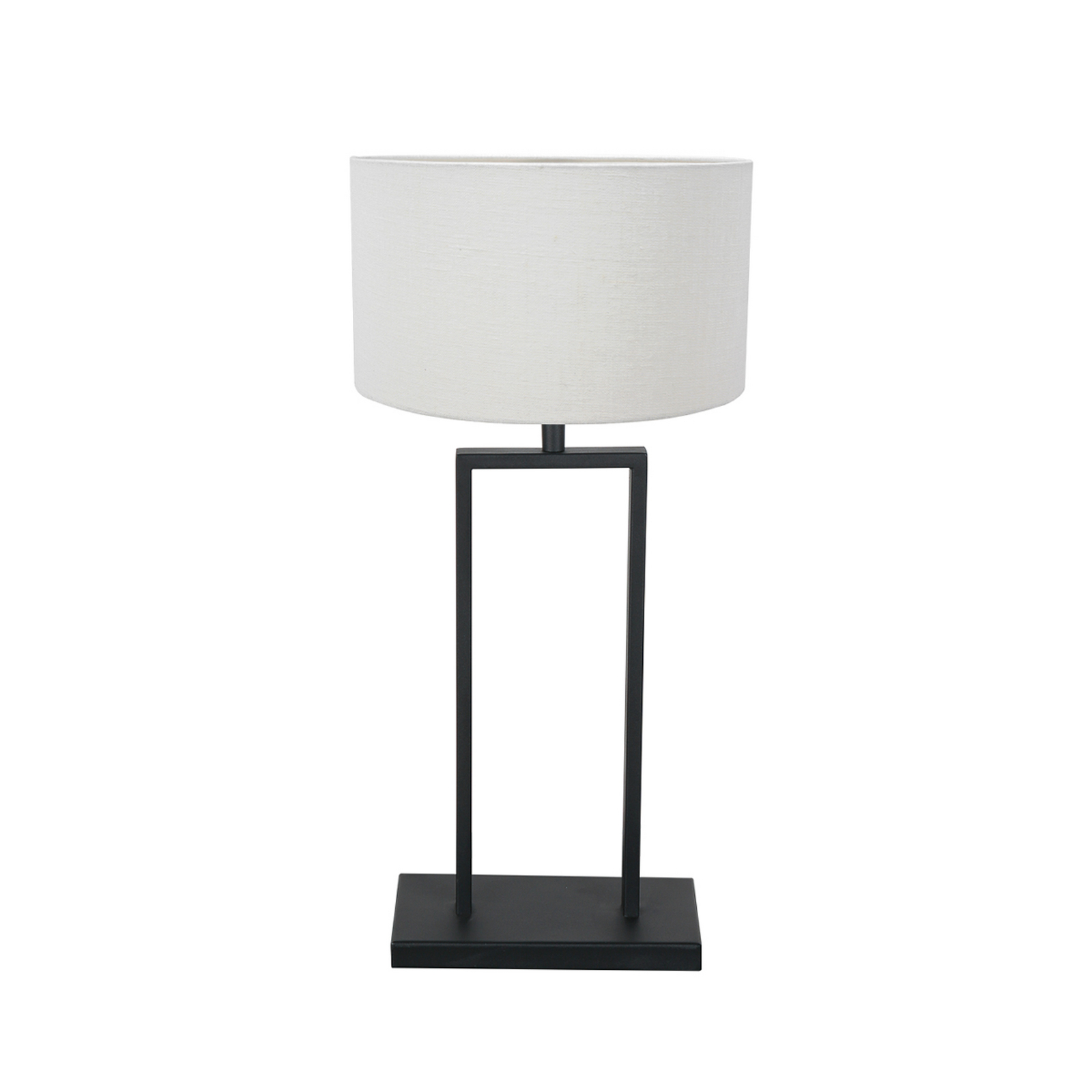 Tafellamp Stang 3860ZW, zwart/wit linnen, hoogte 55 cm