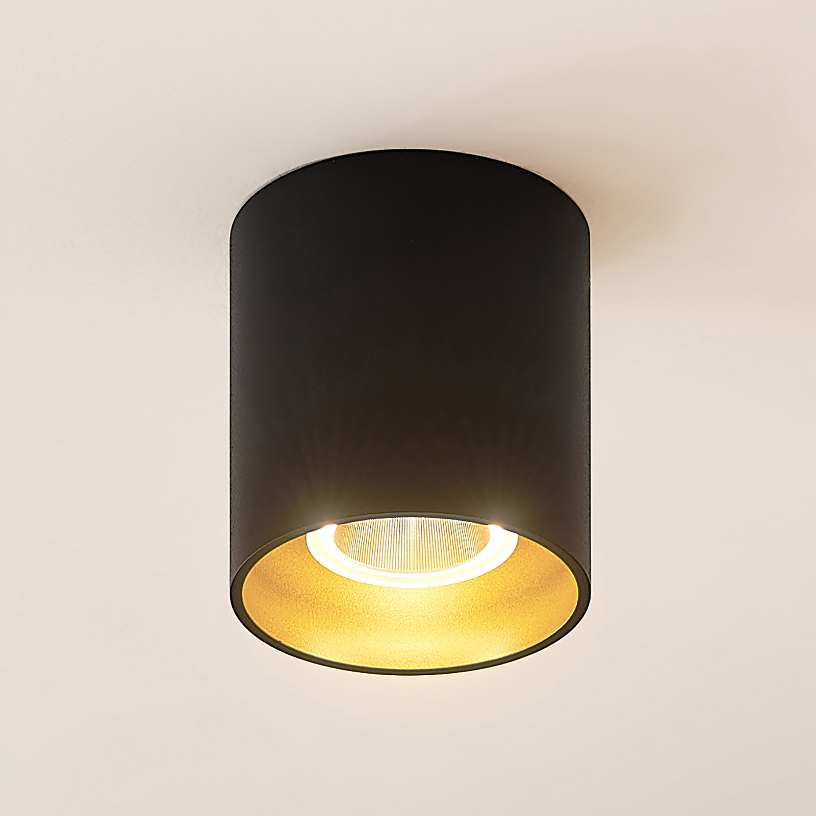 Arcchio Zaki LED-taklampa, rund, svart