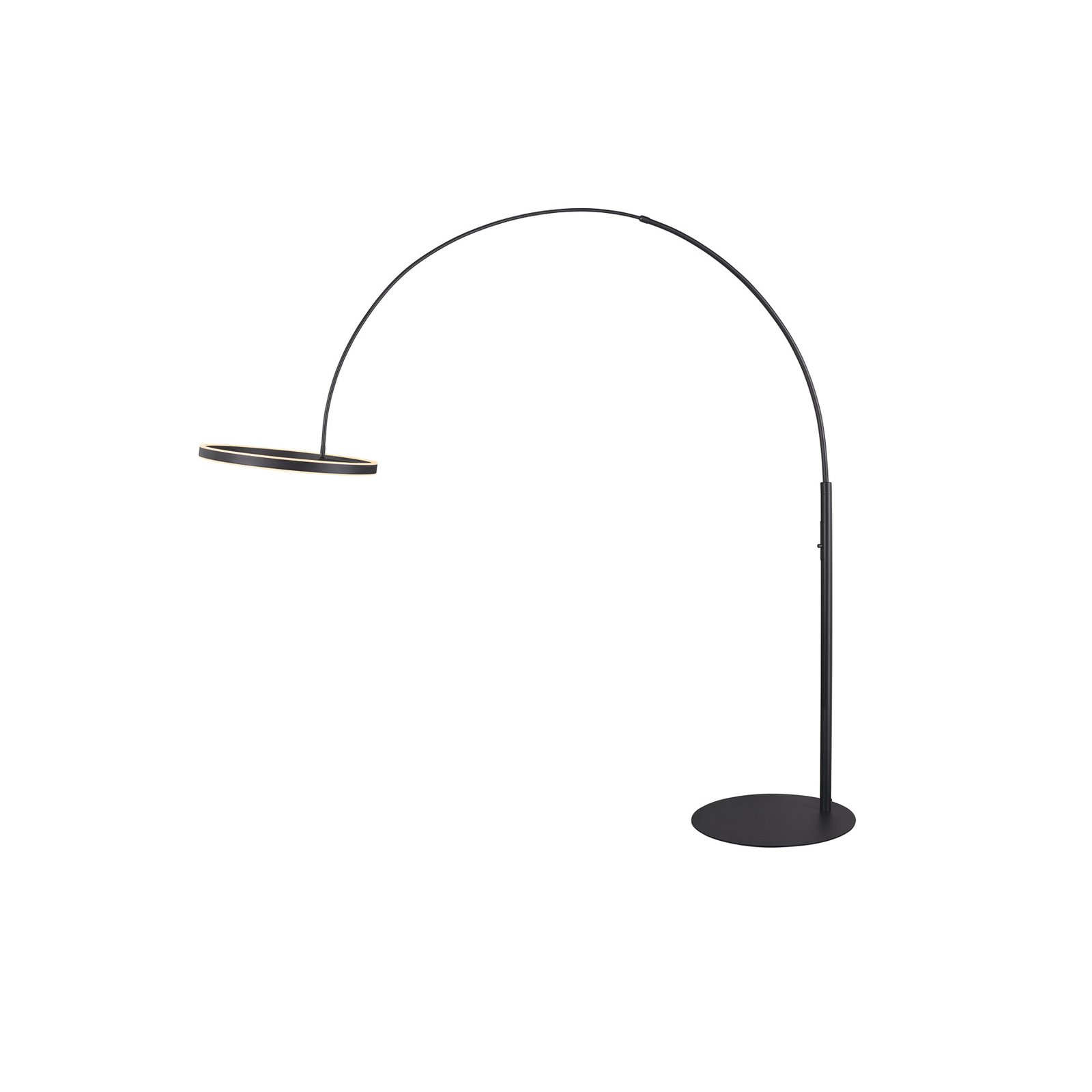 SLV LED-golvlampa One Bow FL, svart, stål, höjd 232 cm
