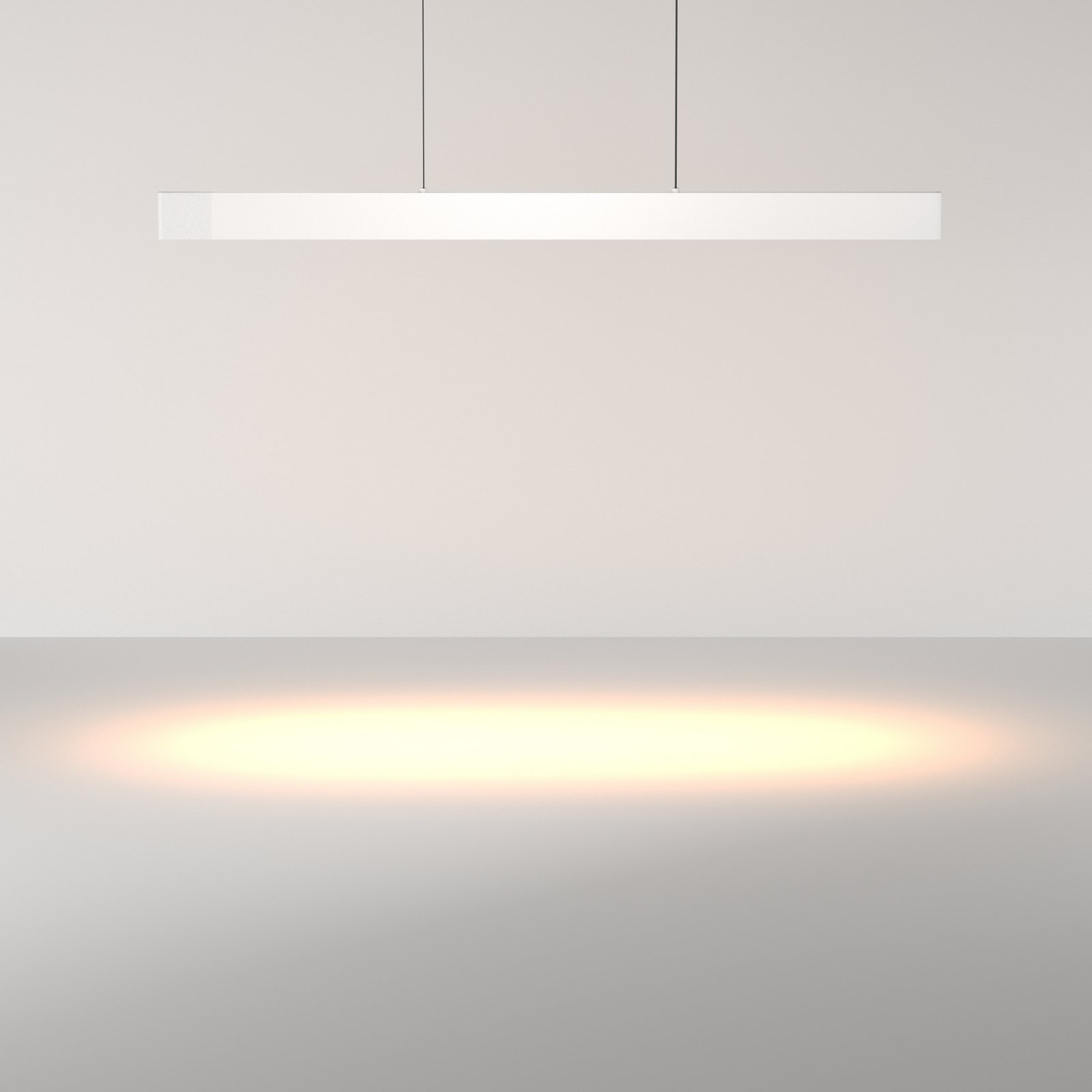 Maytoni LED pendant light Ephoria, white, aluminium, length 116 cm