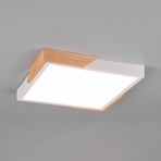Meta LED ceiling lamp 31.5 x 31.5 cm 3,000 K wood