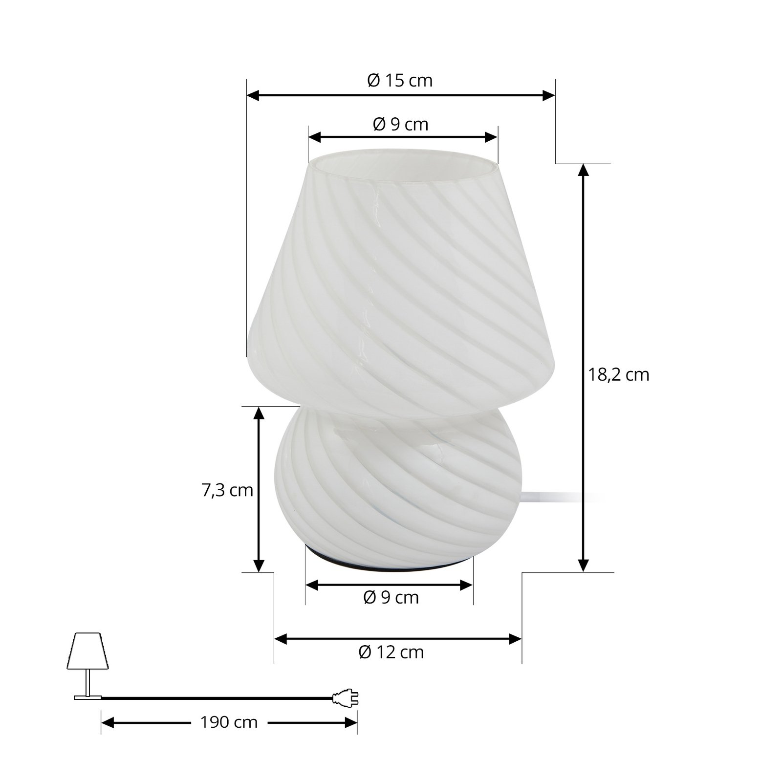 Andriana Bordlampe Hvit - Lindby