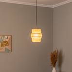 Viseća lampa Calisto, juta, prirodno smeđa, jedna žarulja, Ø 20 cm