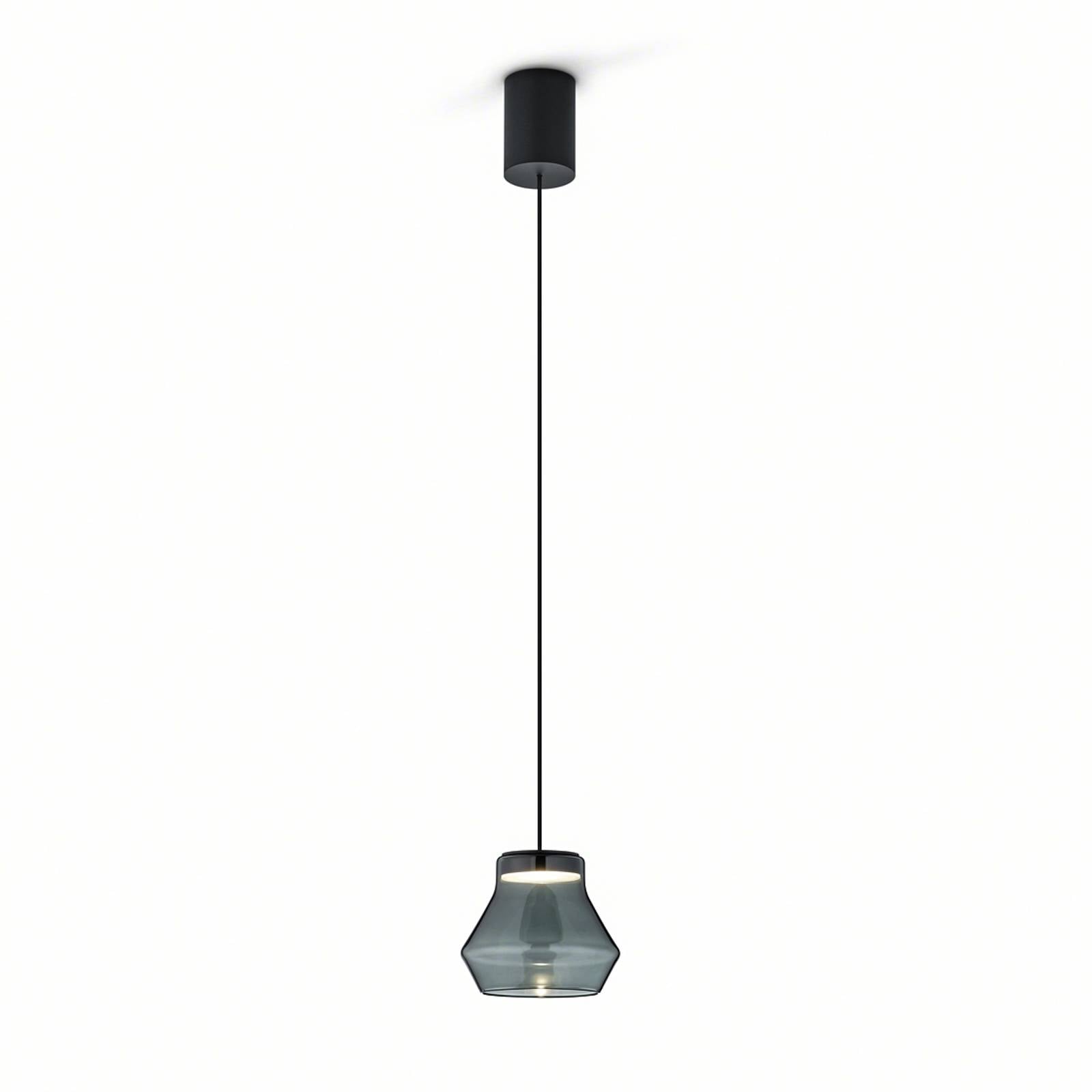Helestra Fou LED-Hängeleuchte Rauchglas 11x9,5cm