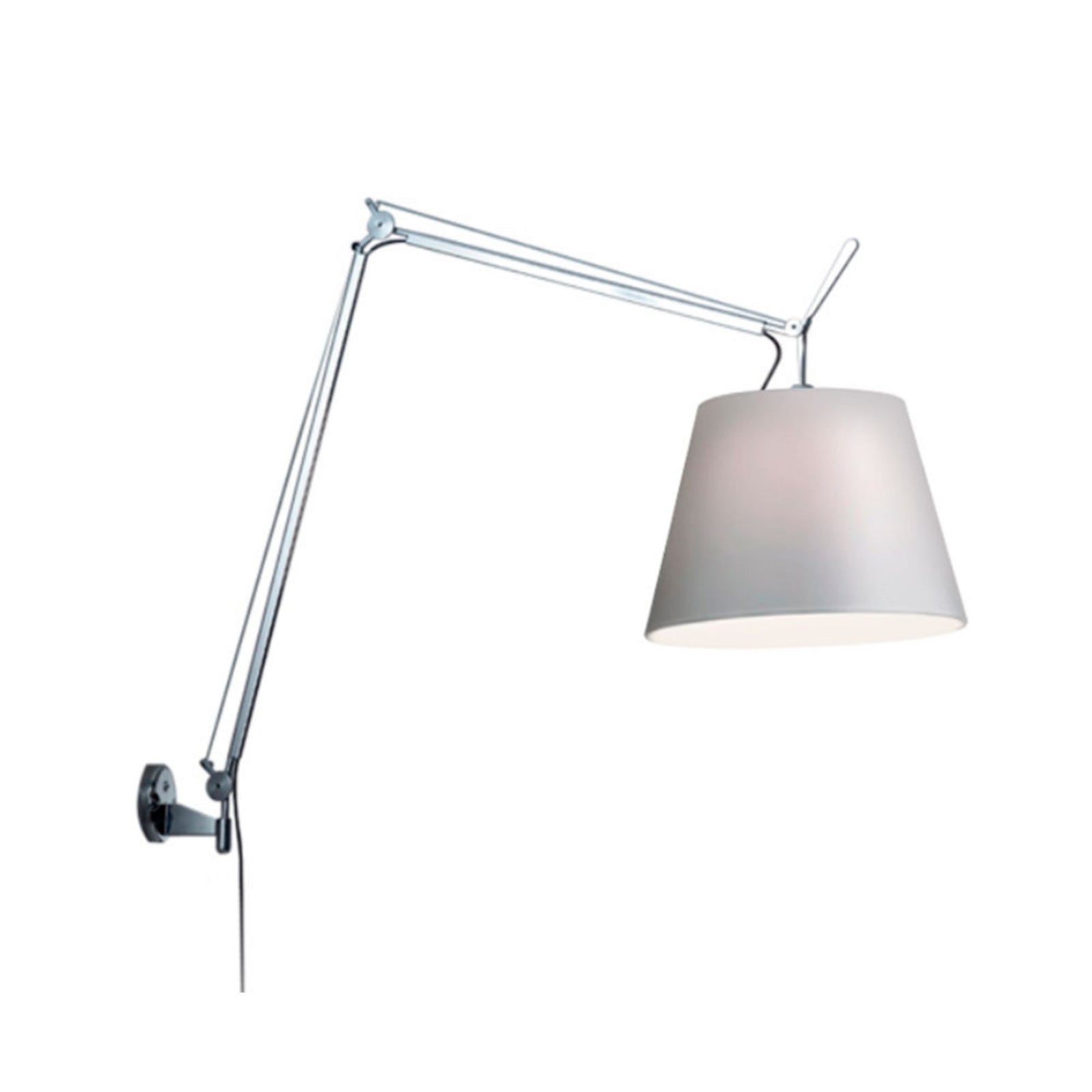 Tolomeo Mega Væglampe m/Dimmer Ø420 Alu/Grå Artemide - Stue - Aluminium