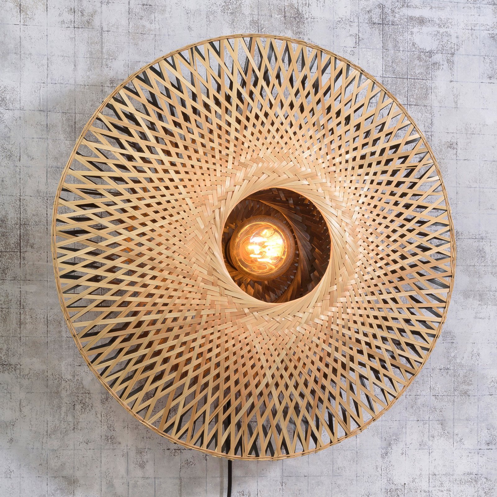GOOD & MOJO Kalimantan perete natural/negru Ø 60cm - Camera de zi / sufragerie - design - Bamboo