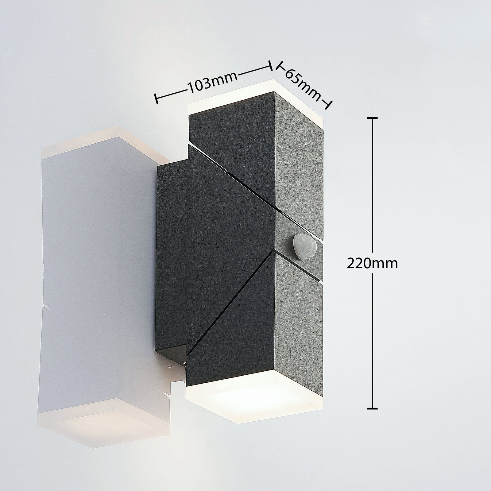 Sally Outdoor Wall Lamp w/Sensor Dark Grey/White - Lindby