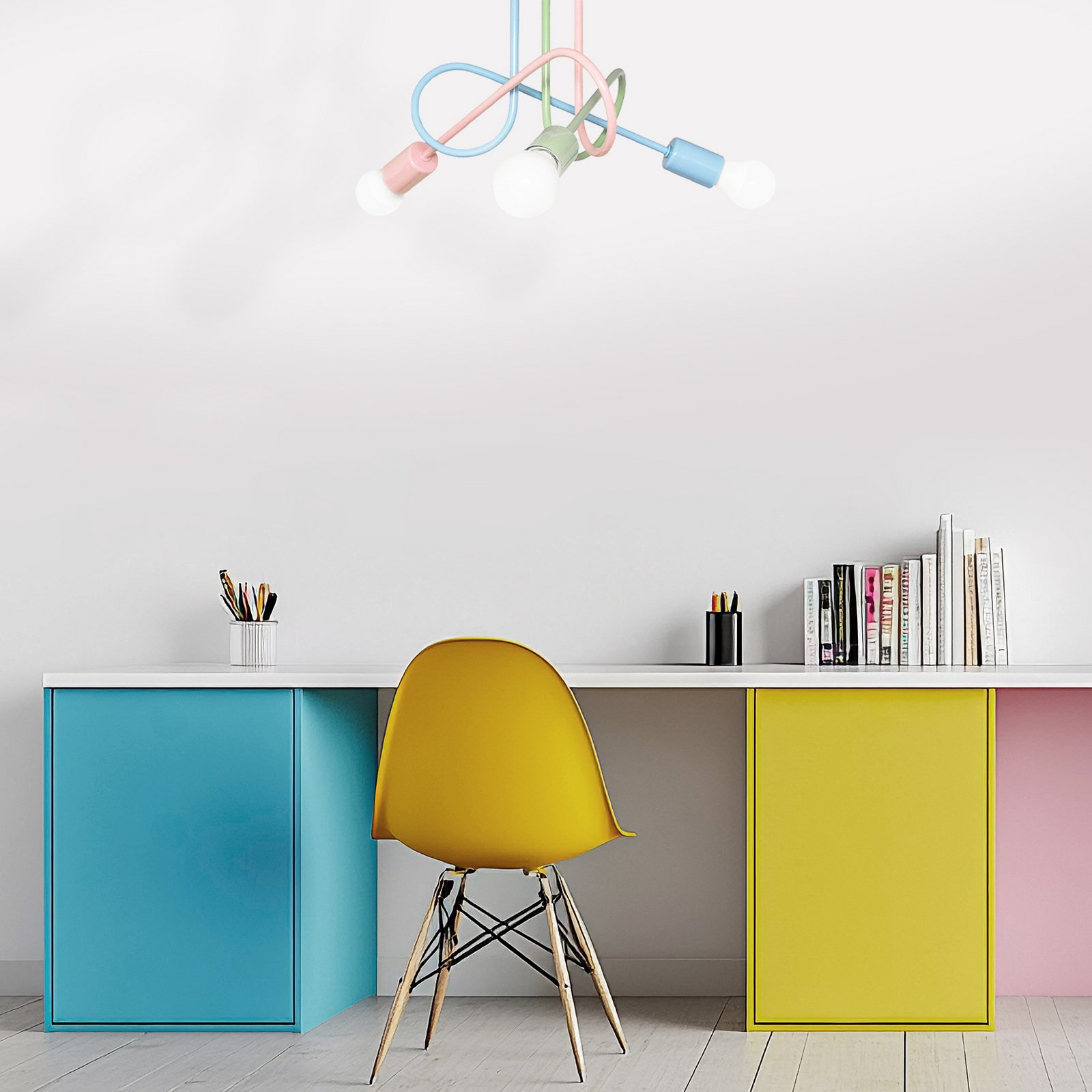 Plafonnier Oxford, multicolore, métal, à 3 lampes, E27 Plafonnier Oxford, multicolore, métal, à 3 lampes, E27