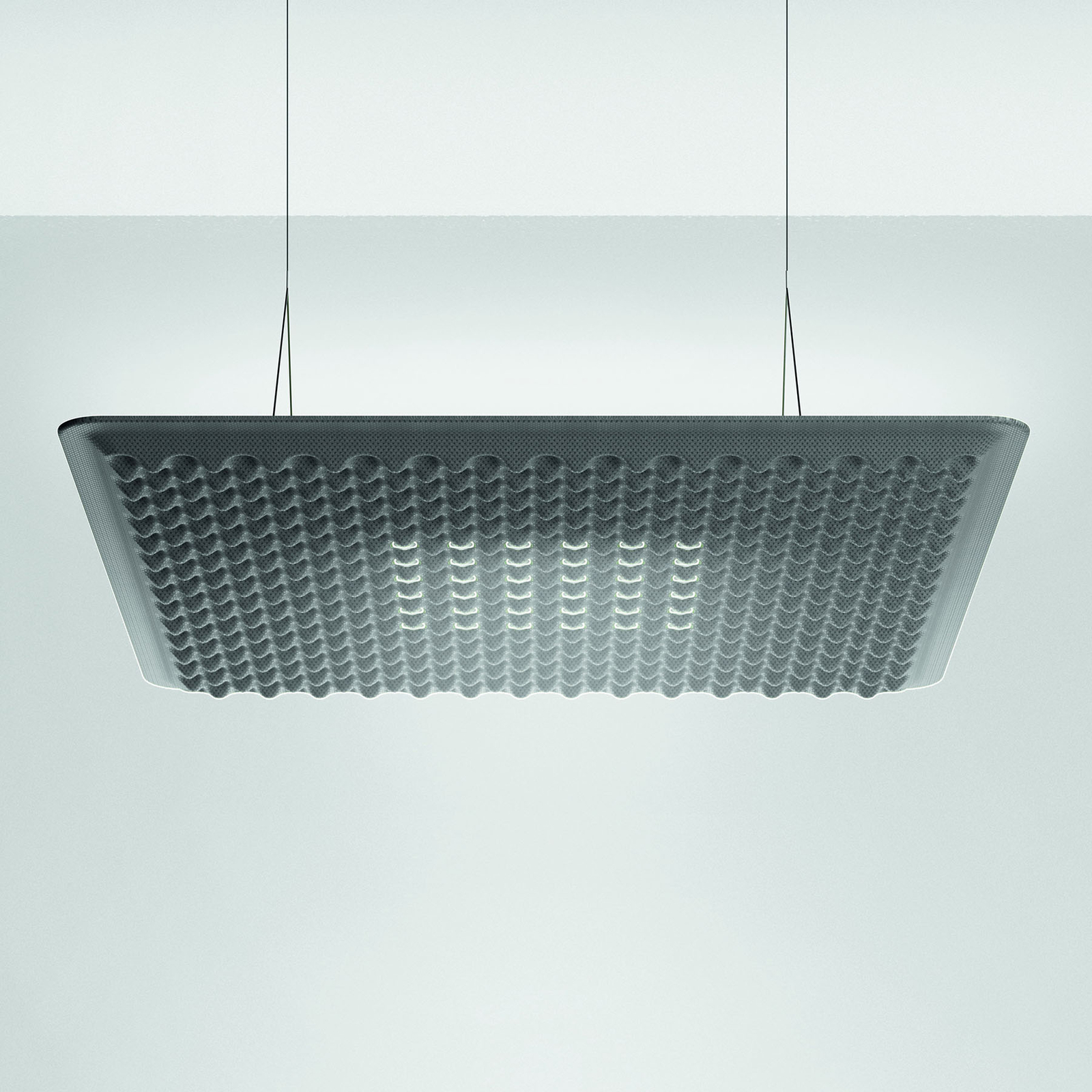 Artemide ARCHITECTUR Eggboard Matrix up/down 80 cm 3,000K grey, for Workroom / Office, polyester (recycled), 39 W, energy efficiency: A+, L: 79.5 cm, W: 79.5 cm, H: 5.6 cm