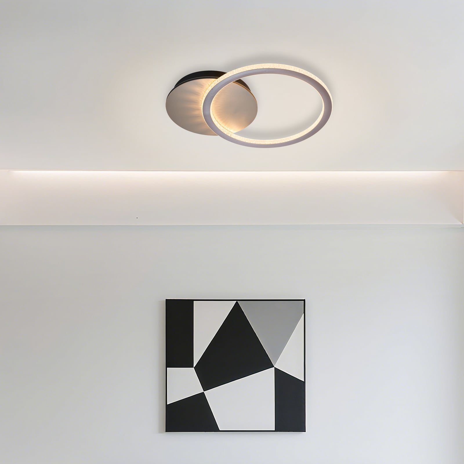 LED-taklampa Specs, krämfärgad, längd 45 cm, järn/akryl