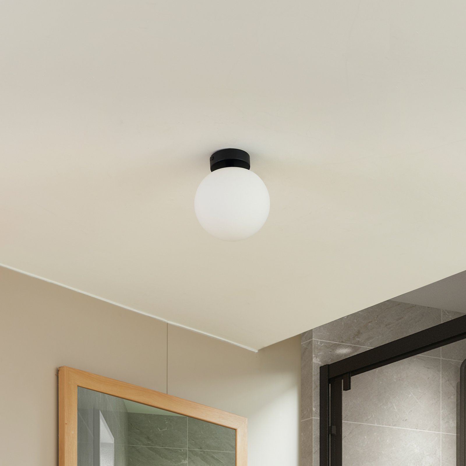 Bidolo Plafonnier IP44 Noir - Lucande