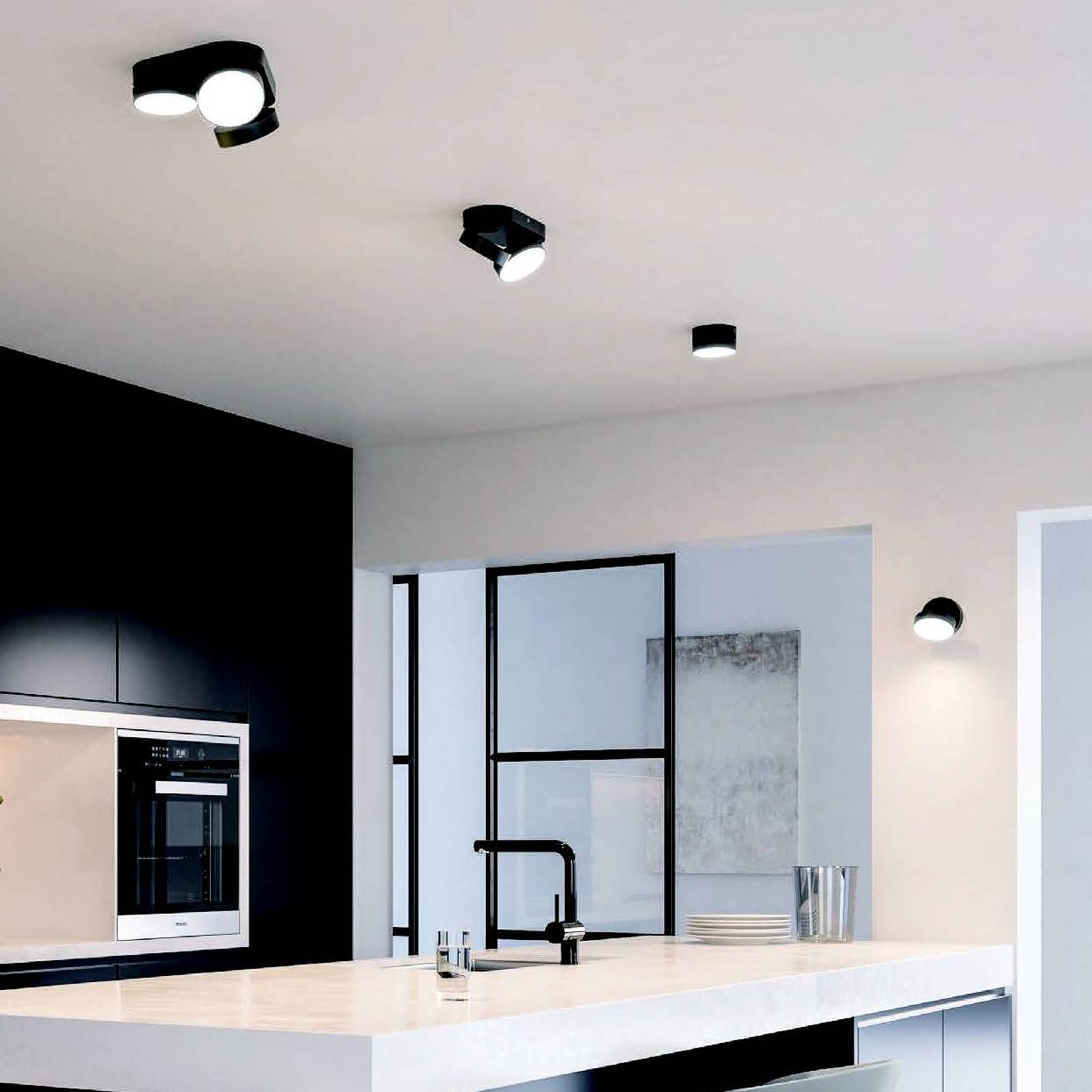 LUTEC LED-takspotlight Stanos CCT 3 lampor svart