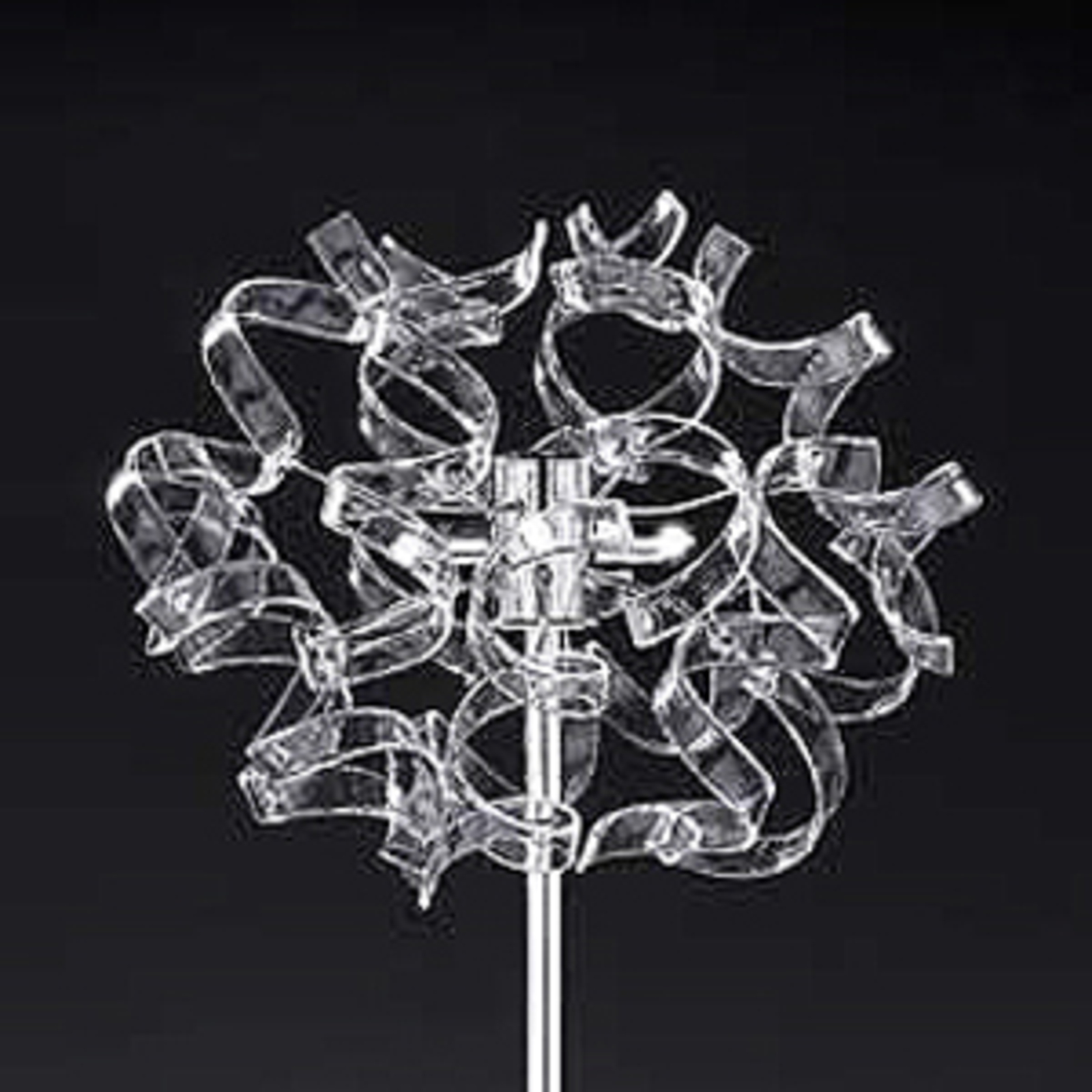 Crystal floor lamp with crystals at the top