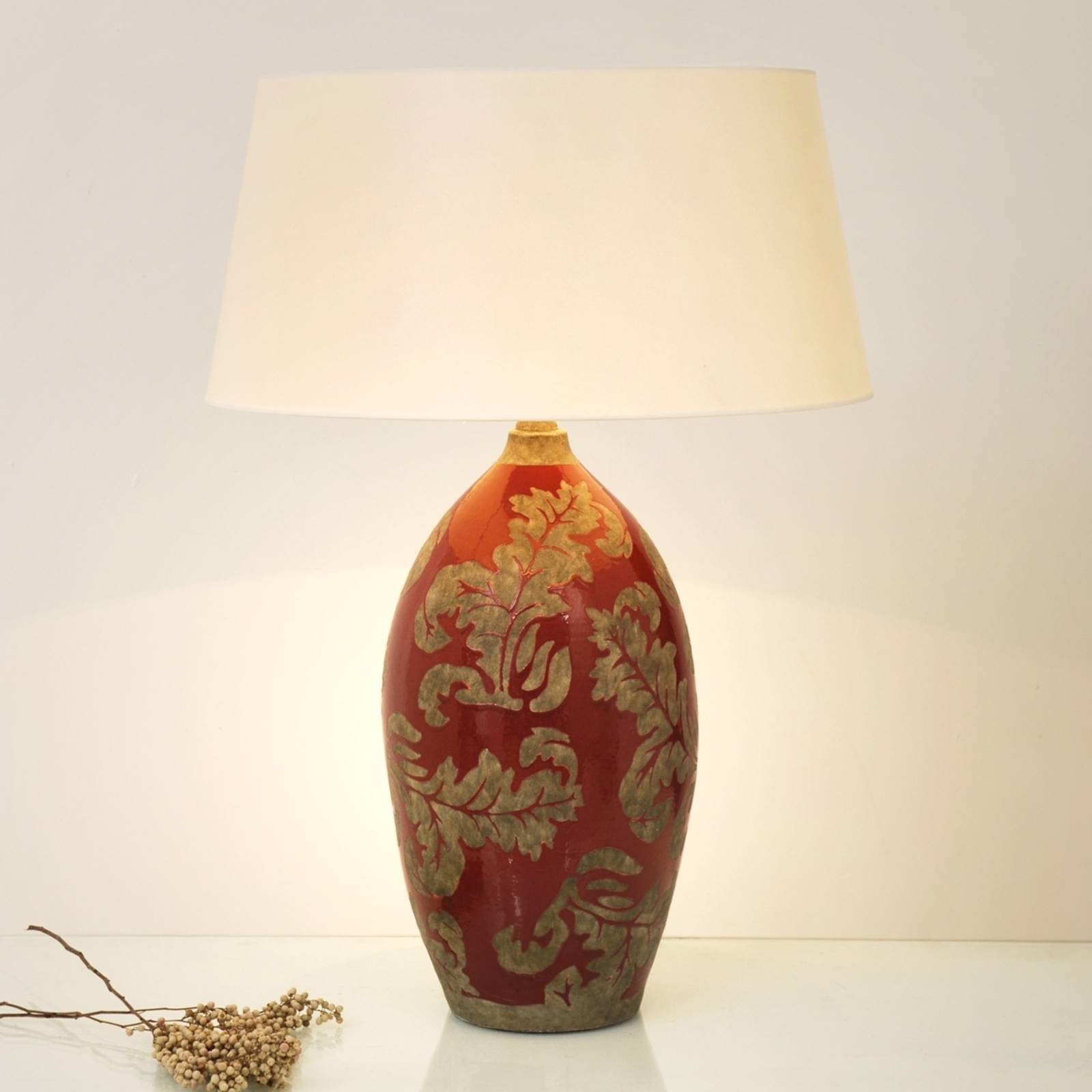 Billede af Toulouse rund bordlampe, højde 65 cm, rød