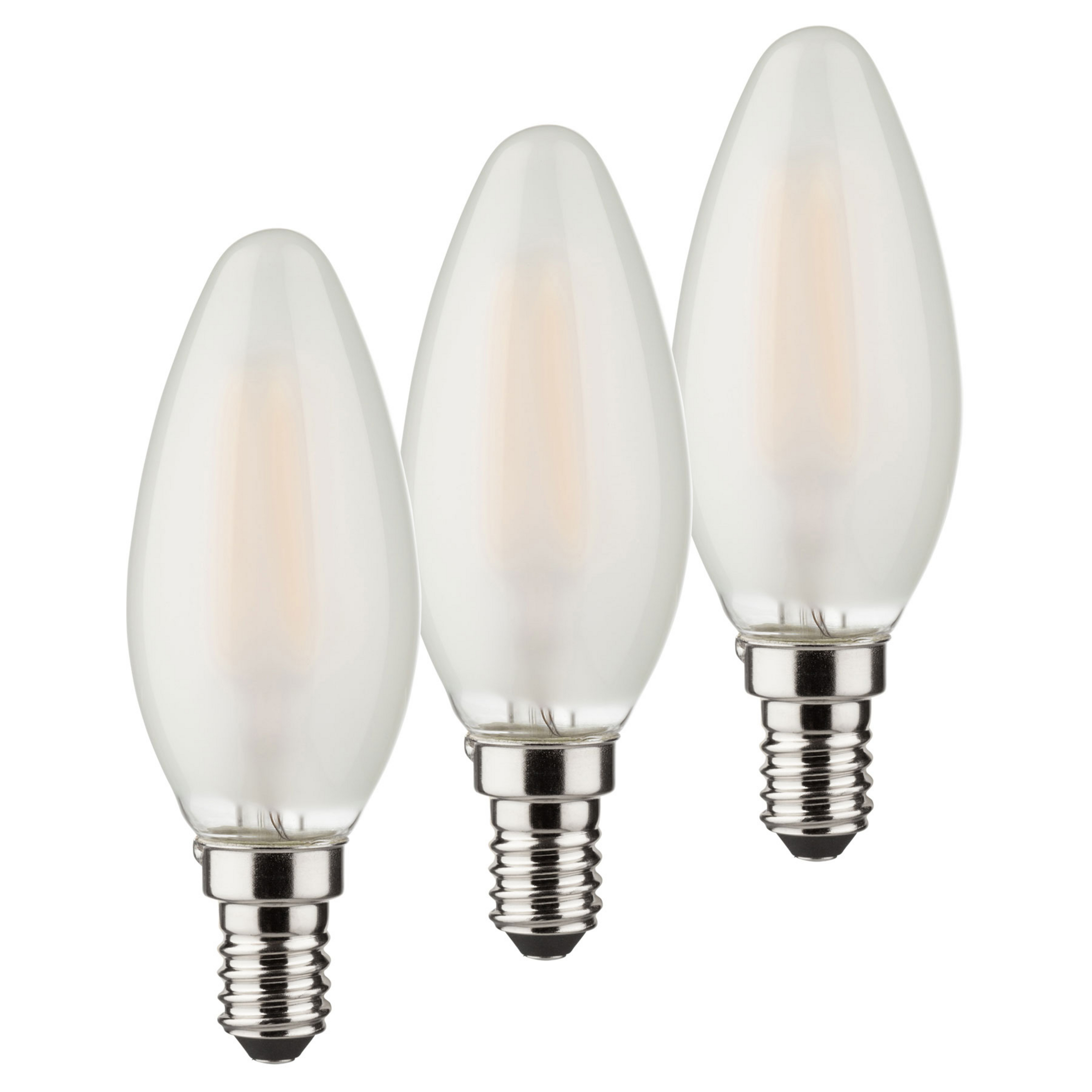 Bougie LED E14 4W 2 700K lot de 3 470lm mat