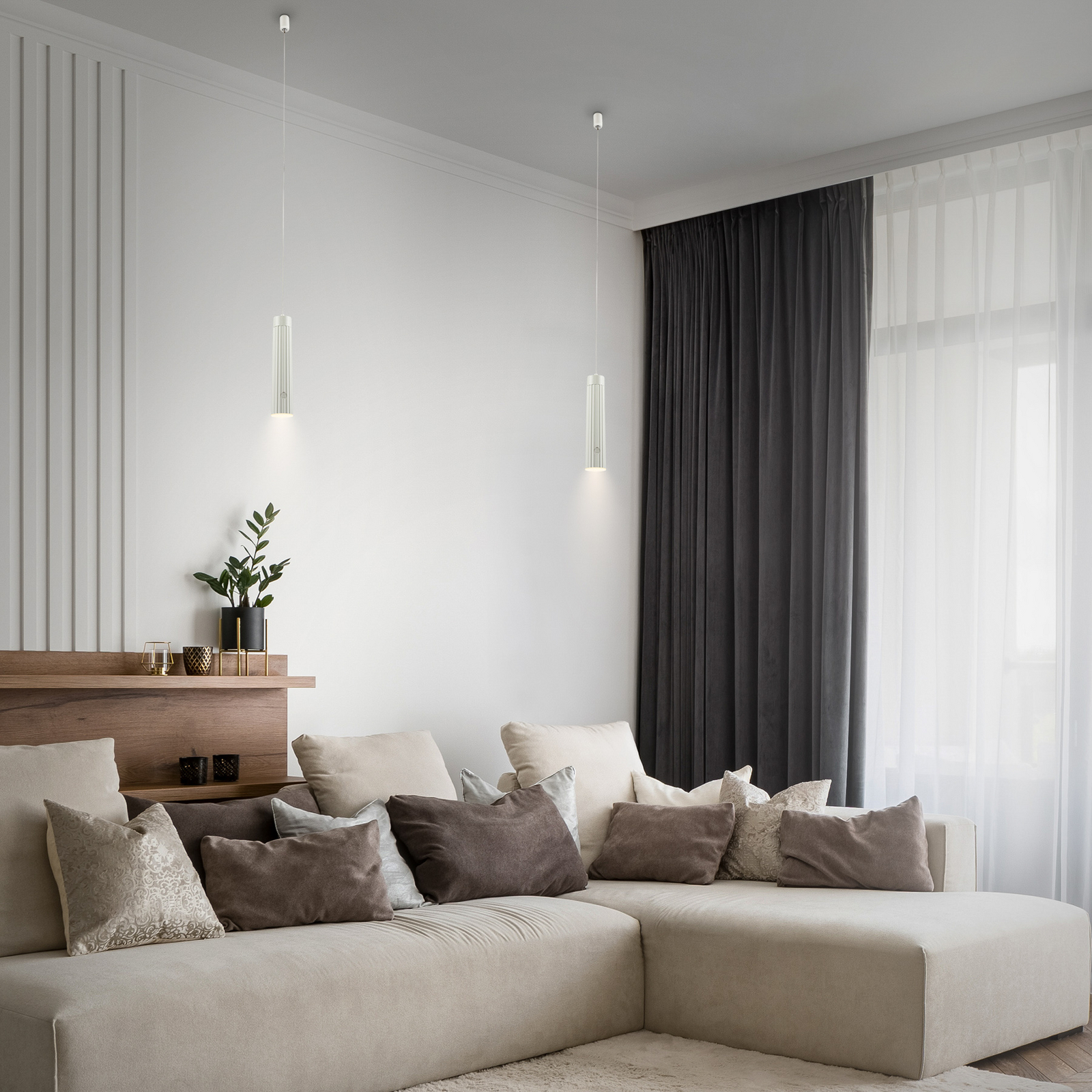 Lámpara colgante LED recargable «Hang», blanca, de plástico, atenuable Lámpara colgante LED recargable «Hang», blanca, de plástico, atenuable