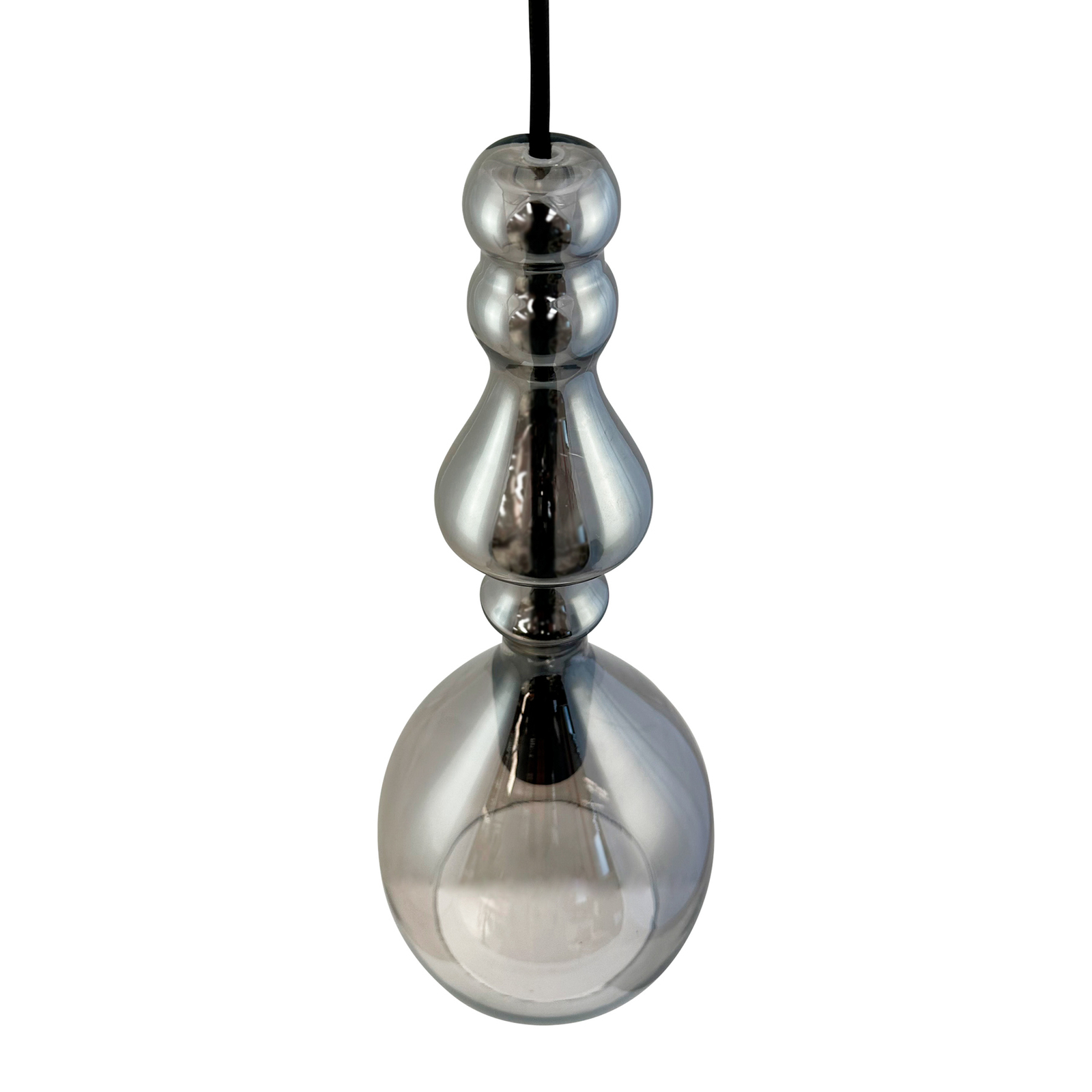 Dyberg Larsen Lea glass hanging light, smoky grey