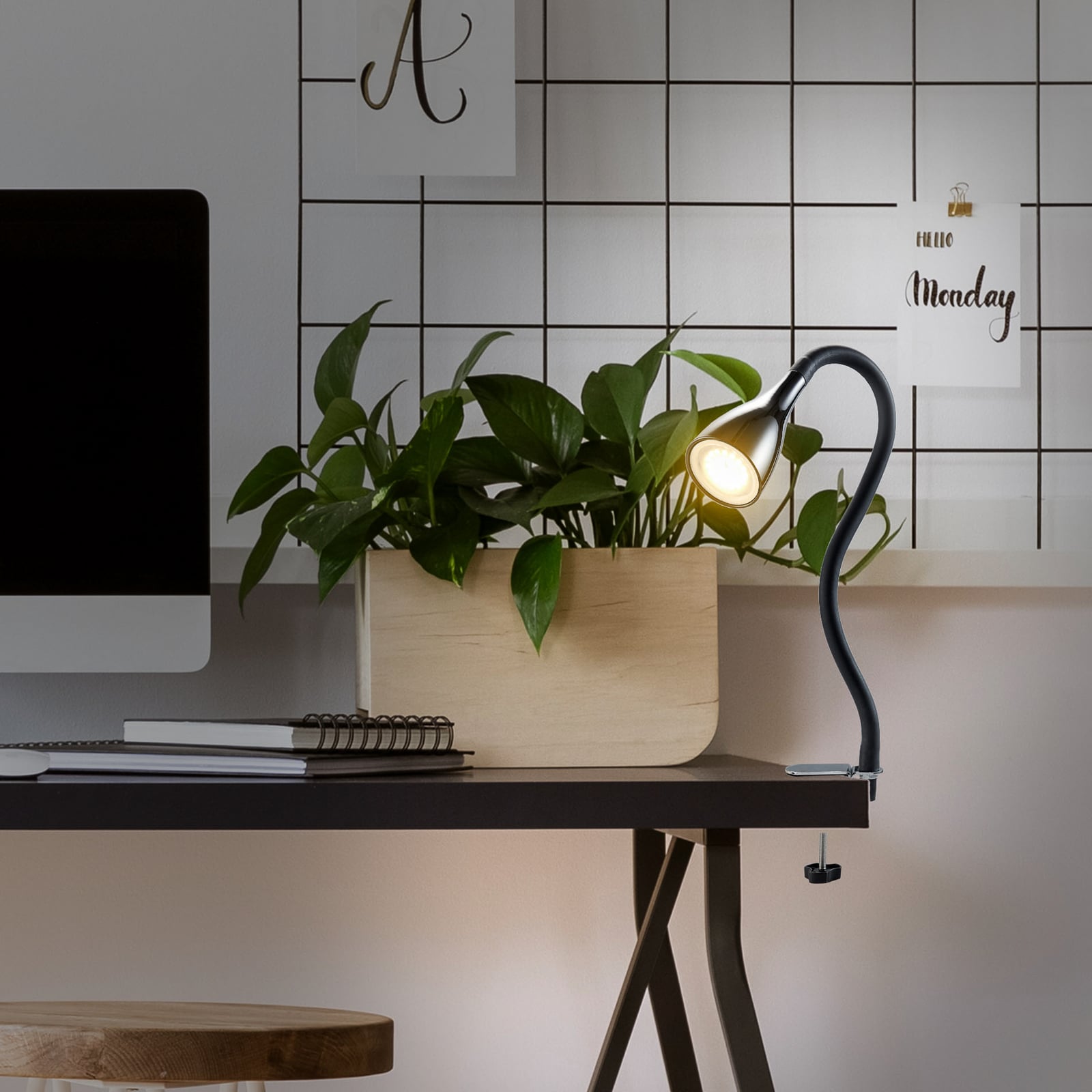 Klemmleuchte Lauri, schwarz, 3-step-dim, GU10 LED 3.000 K Klemmleuchte Lauri, schwarz, 3-step-dim, GU10 LED 3.000 K