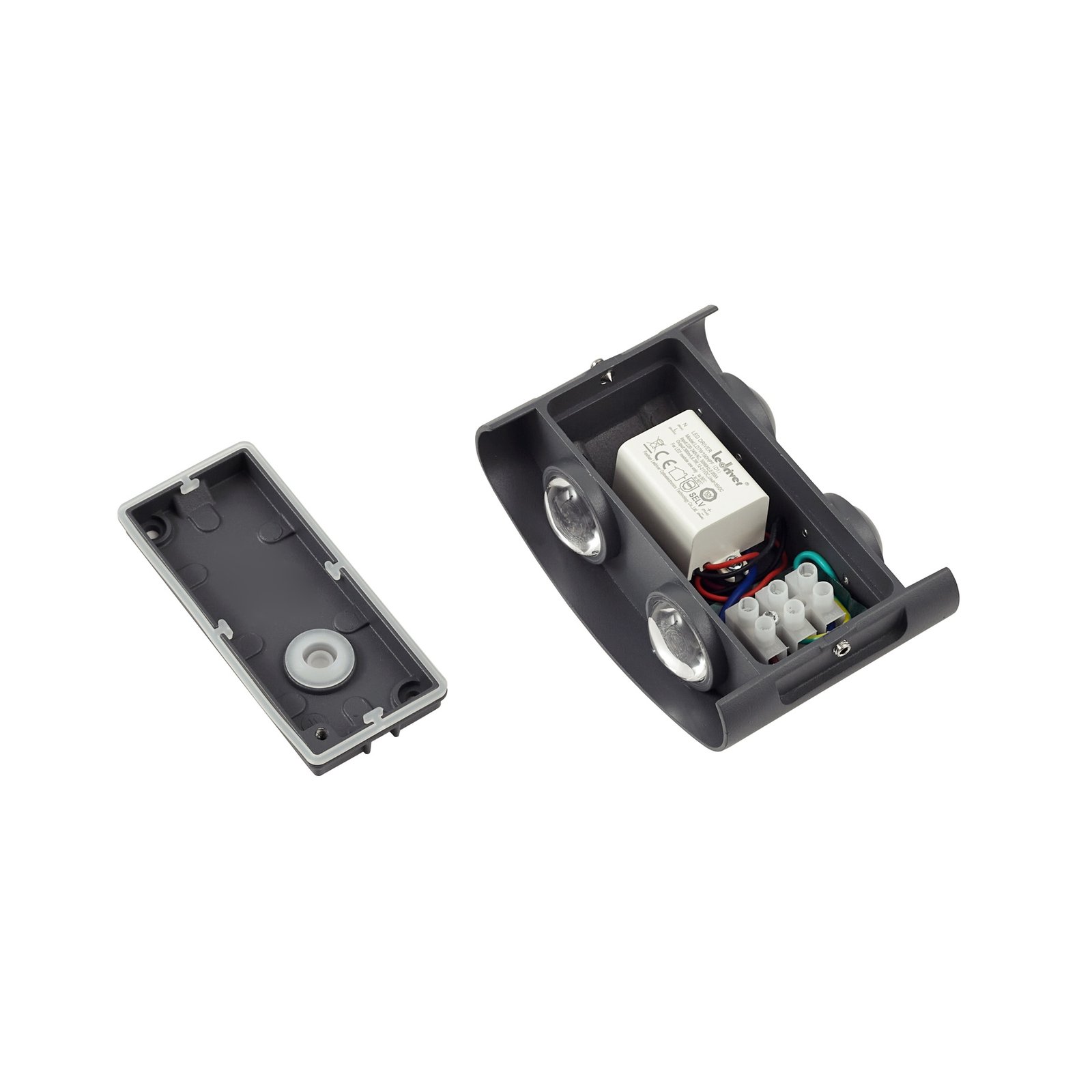 Ithan 2 LED All'aperto Applique da Parete Scuro Grigio - Lindby