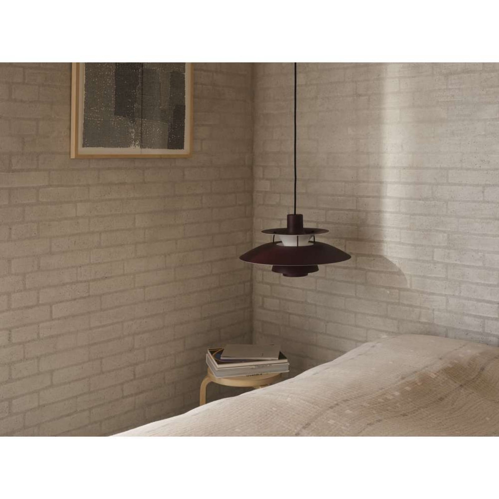 PH 5 Mini Pendant Monochrome Burgundy Louis Poulsen - Living room - Metal