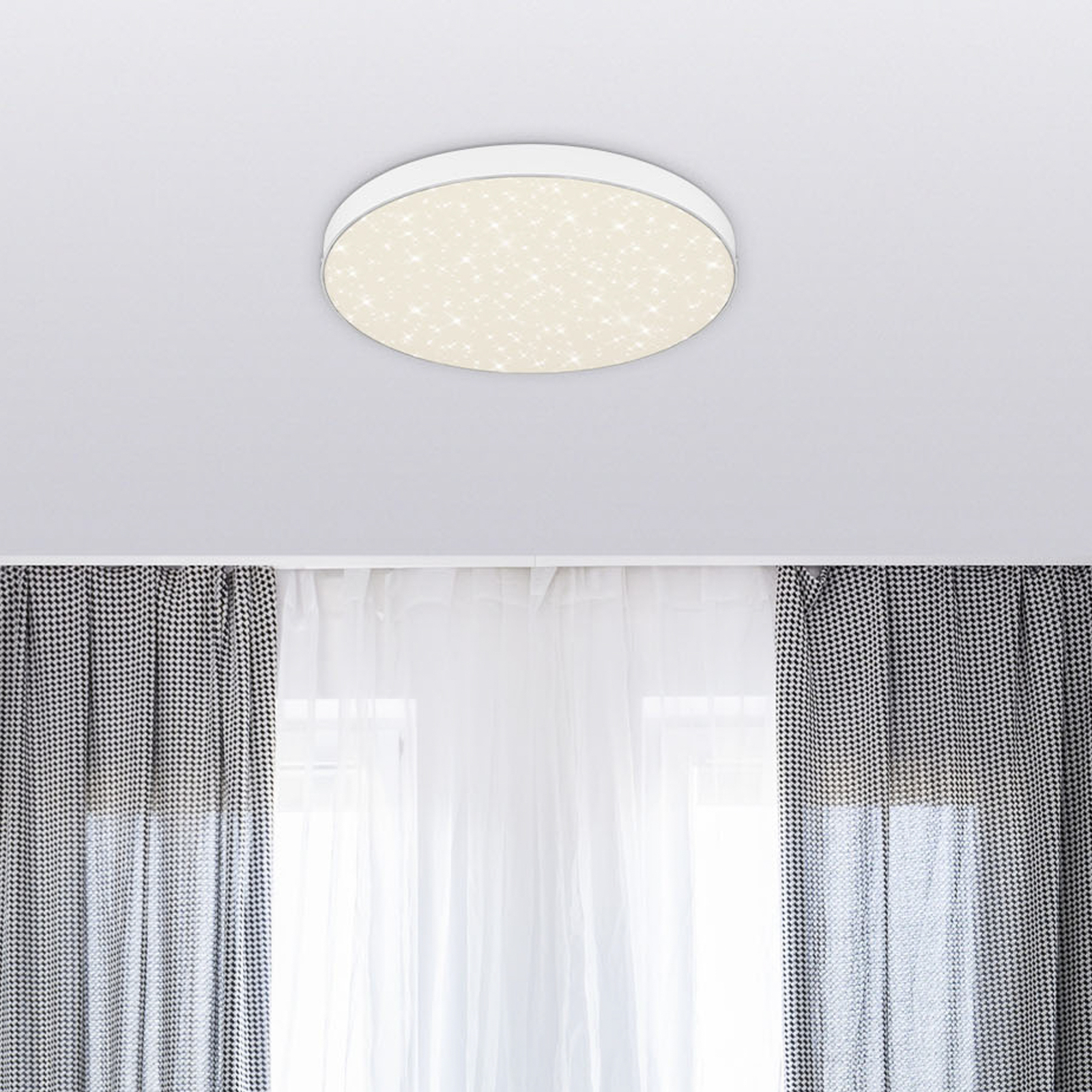 Flame Star LED-loftslampe, Ø 28,7 cm, hvid