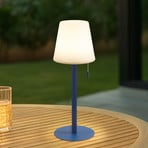 Lindby LED dobíjecí lampa Azalea blue hliník CCT výškově nastavitelná