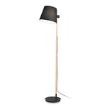 Ideal Lux Axel floor lamp with wood, black/natural