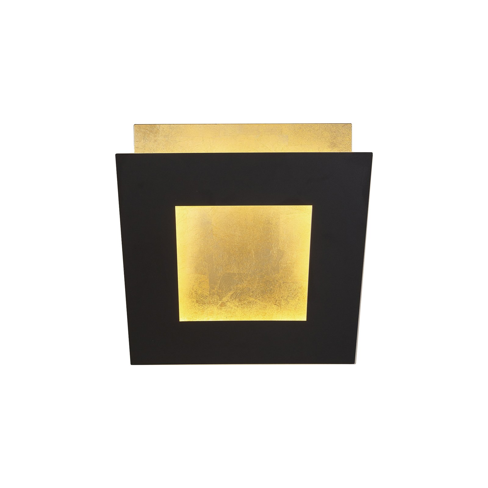 LED sienas lampa Dalia, melna/zelta, 18 x 18 cm, alumīnija