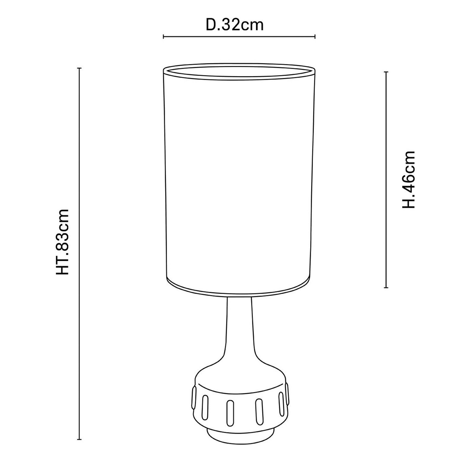 MARKET SET Lampă de masă Jimmy, alb/bej, 83 cm, bordură
