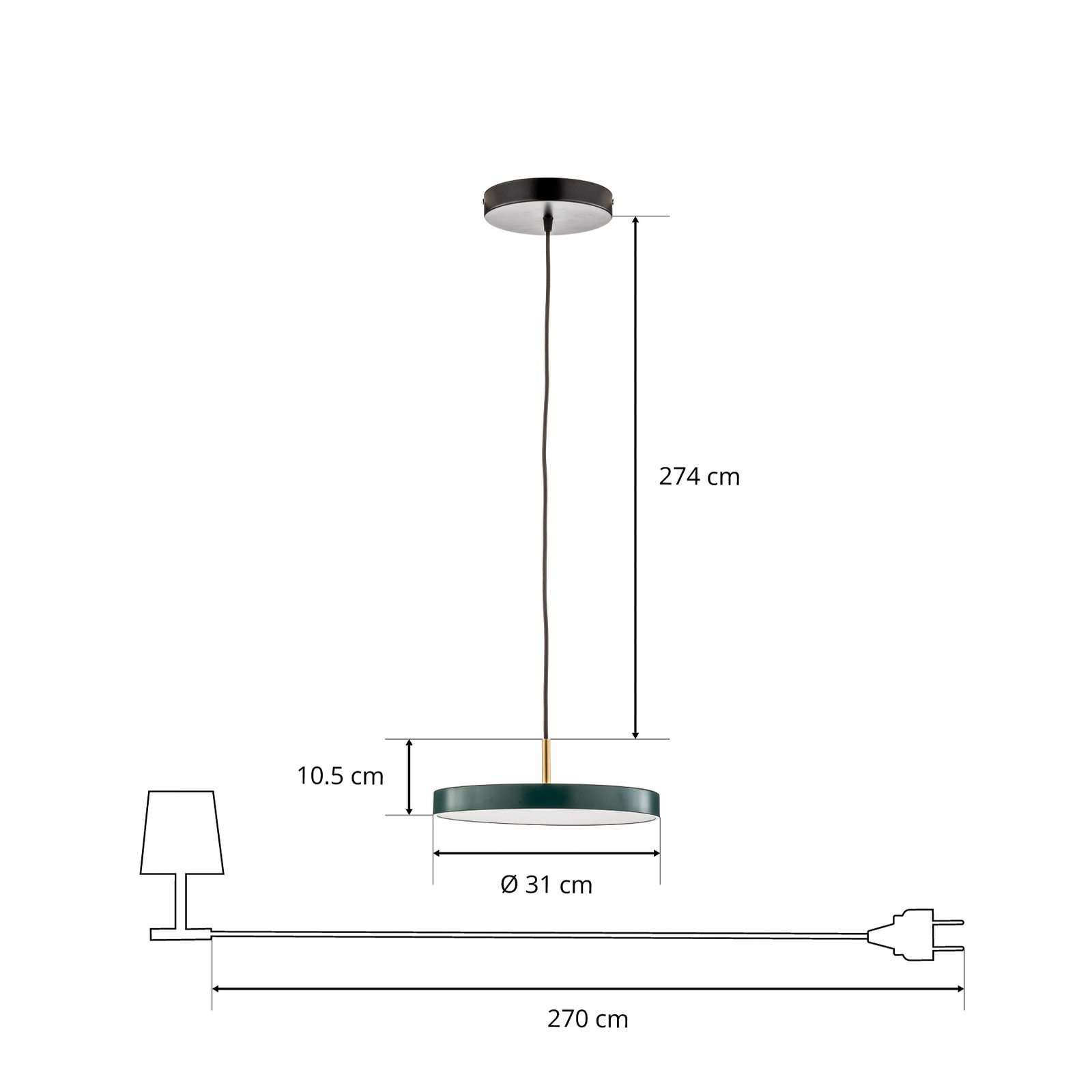 Asteria Pendant Mini Forest Green - UMAGE