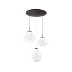 LED pendant light Deva, 3-bulb, Ø 50 cm, clear, CCT, dimmable